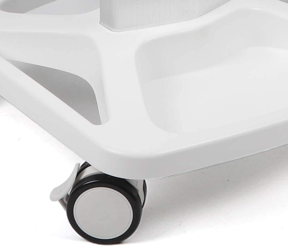 Professional Aluminum Alloy Rolling Salon Tray Cart - Portable Beauty Tool Stand for Hair Stylists & Salon Professionals | White ABS Mobile Trolley with Hair Instrument Tray | Perfect for Salon Organization & Styling Station