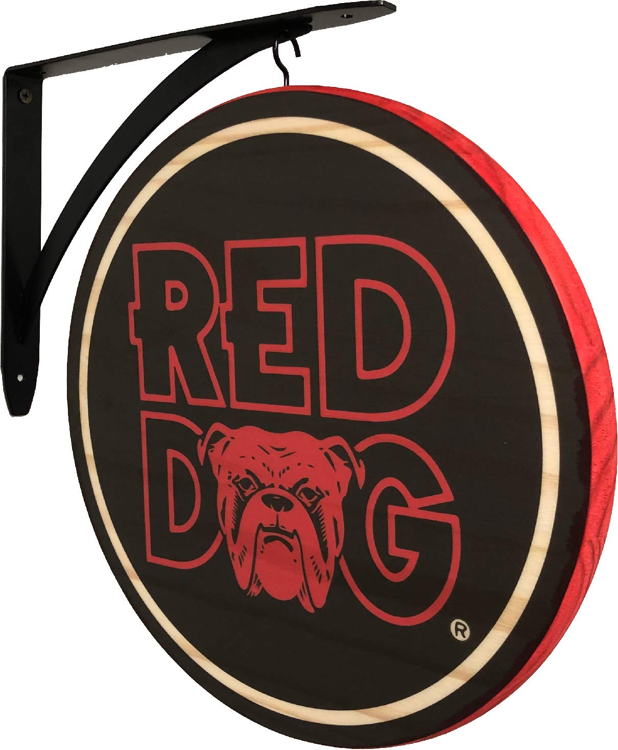 Vintage Red Dog Beer Double-Sided Pub Sign - Rustic Metal Tavern Wall Decor for Bars, Man Caves & Outdoor Patios