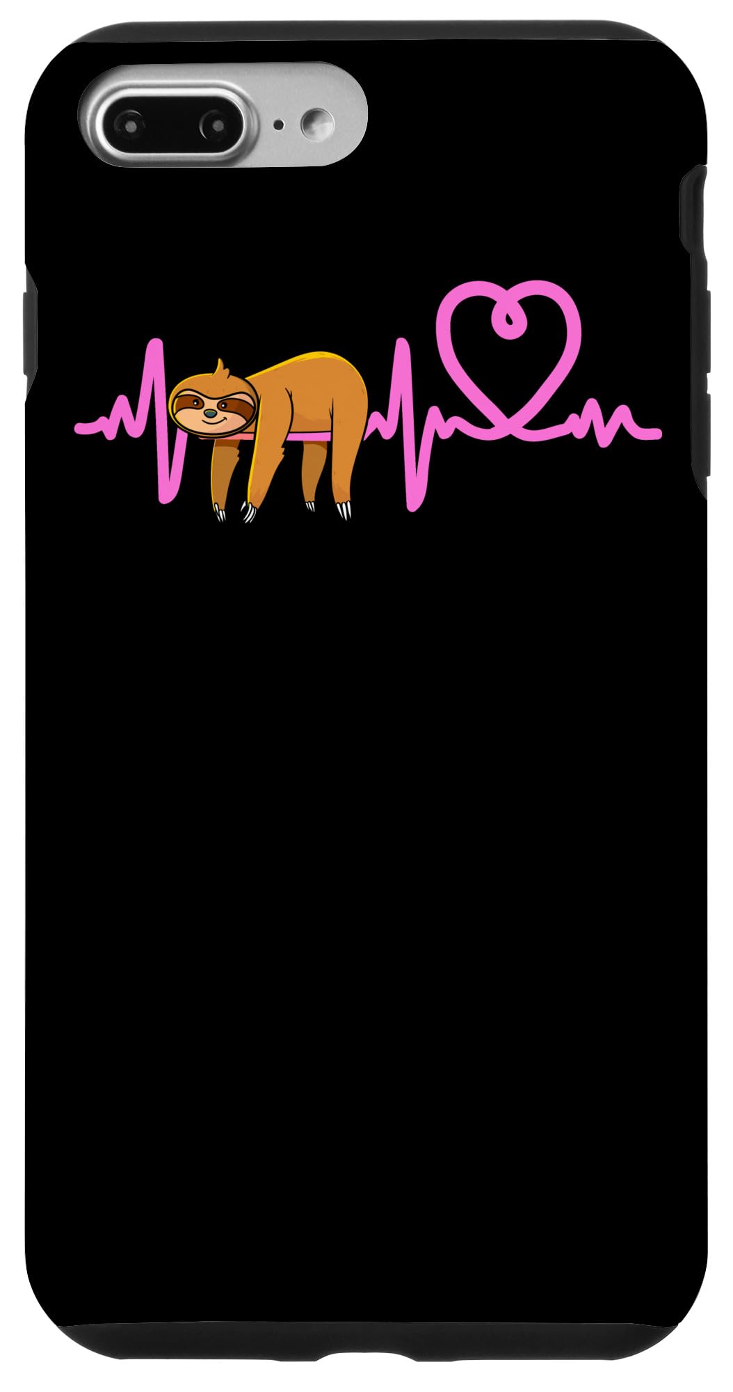 Premium Sloth Heartbeat Phone Case for iPhone 7 Plus/8 Plus - Cute Animal Design, Shockproof Protection - Perfect for Animal Lovers & Daily Use