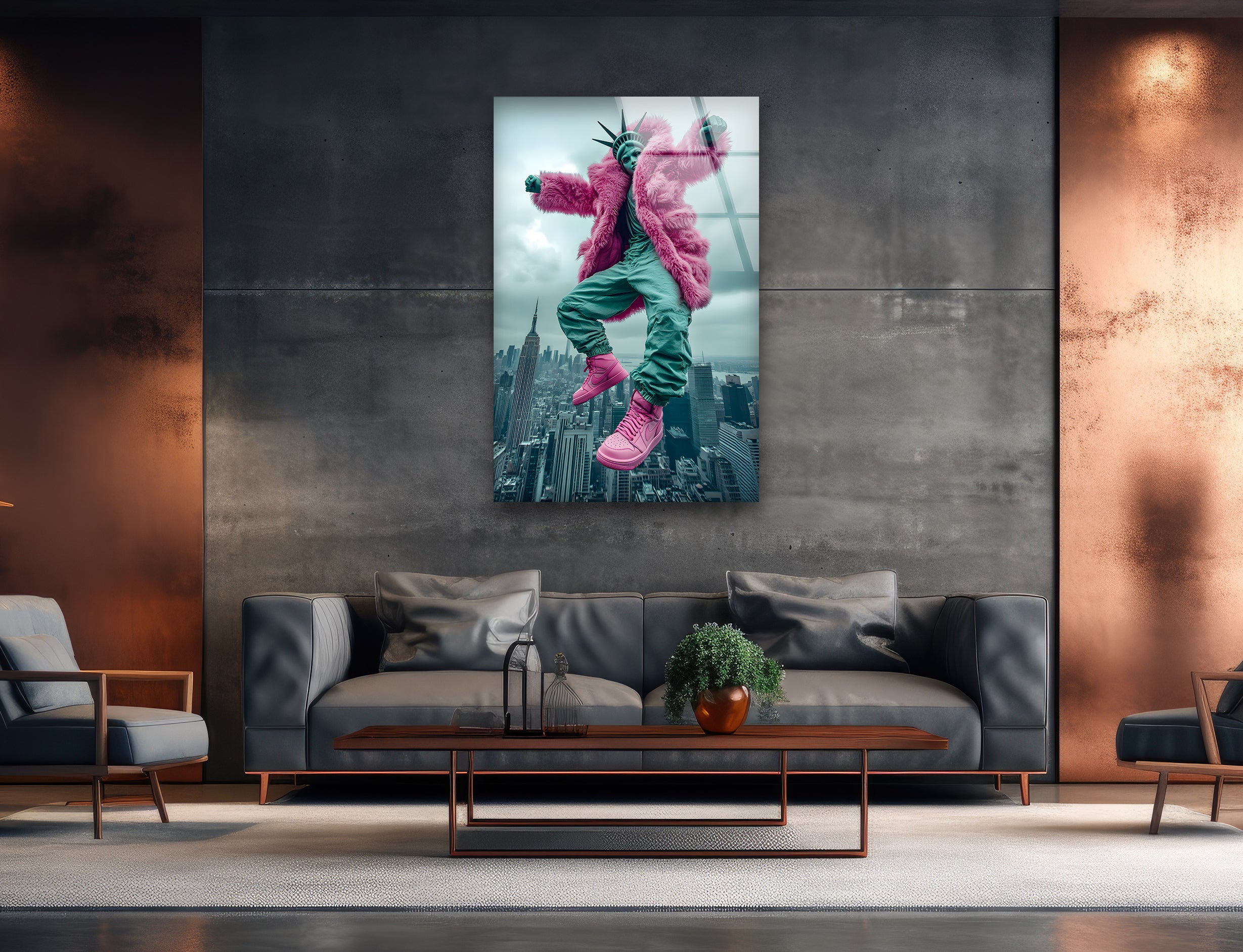 Modern Glass Wall Art - Handcrafted Abstract Design for Home & Office Decor | Perfect for Living Room, Bedroom, or Workspace