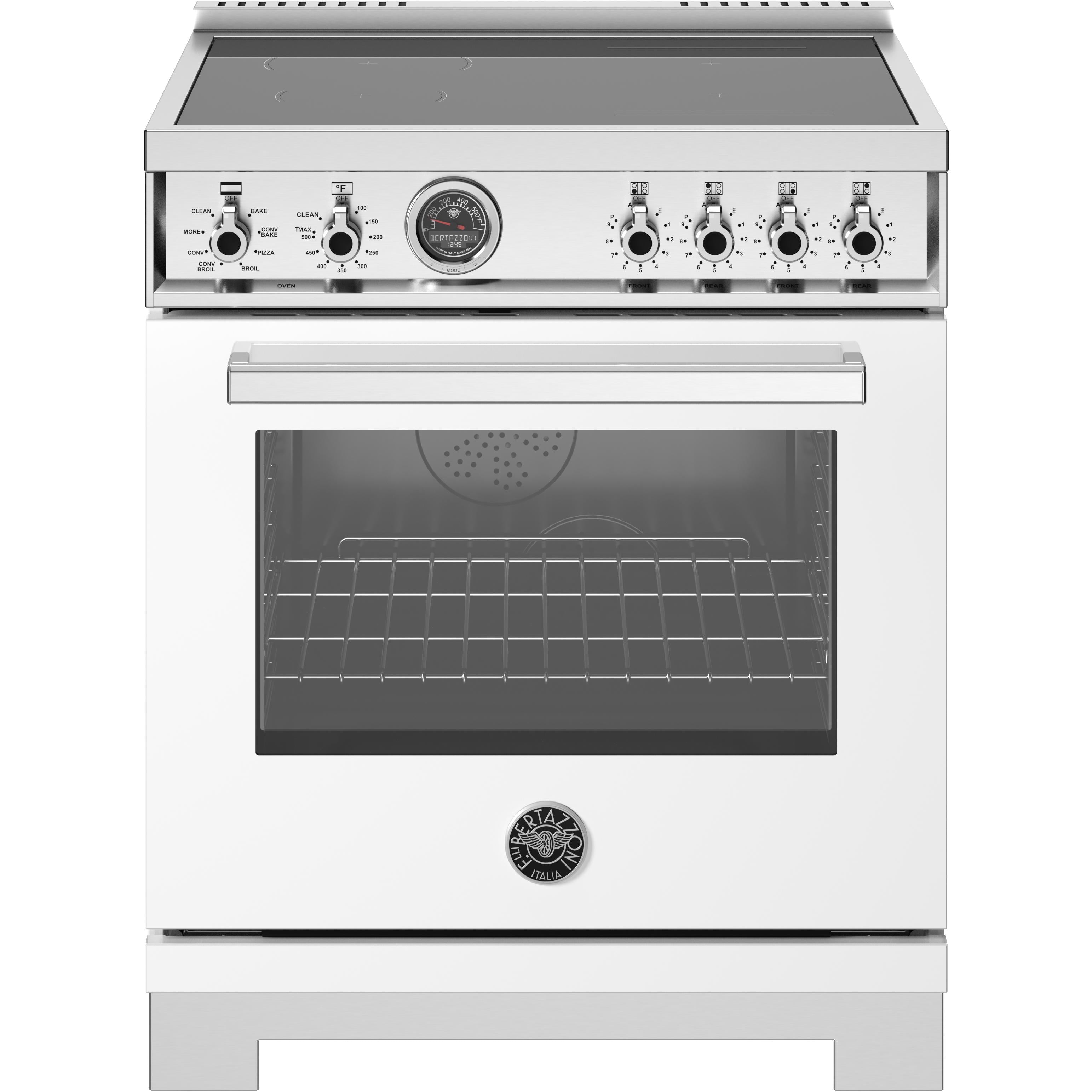 Bertazzoni PRO304IFEPBIT 30-Inch Freestanding Induction Range - Professional Stainless Steel Cooktop with 4 Burners, Perfect for Modern Kitchens & Gourmet Cooking