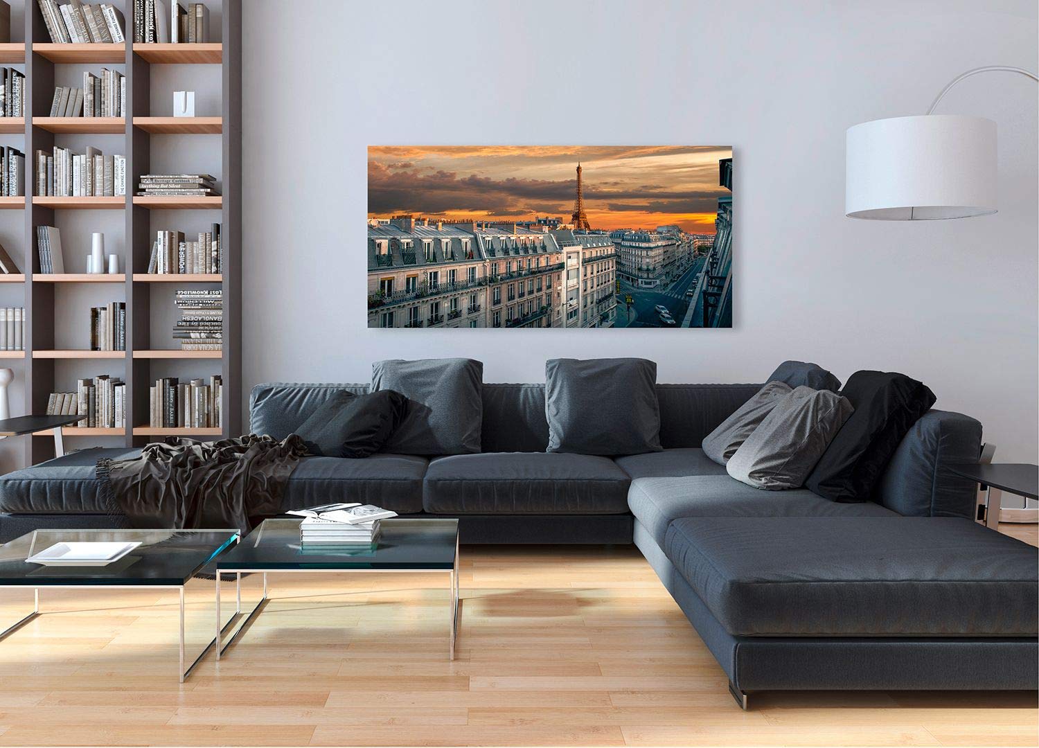 Cityscape Canvas Art Print - Pangea Images 'Morning in Paris' - 47x24 Inch Wall Decor for Living Room, Bedroom & Office
