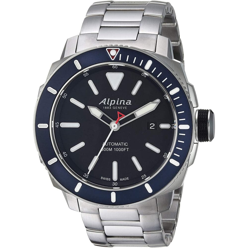 ALPINA SEASTRONG DIVER 300 AL 525LBN4V6B Men's Automatic Dive Watch - 300M Water Resistant, Stainless Steel Case, Swiss Movement for Scuba Diving & Outdoor Adventures