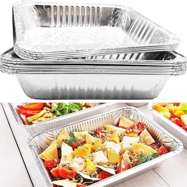 20-Pack 9x13 Inch Disposable Aluminum Pans for Baking - Heavy Duty Deep Half Size Roasting Pans - Perfect for Thanksgiving Turkey, Casseroles, Meal Prep & Party Food Storage