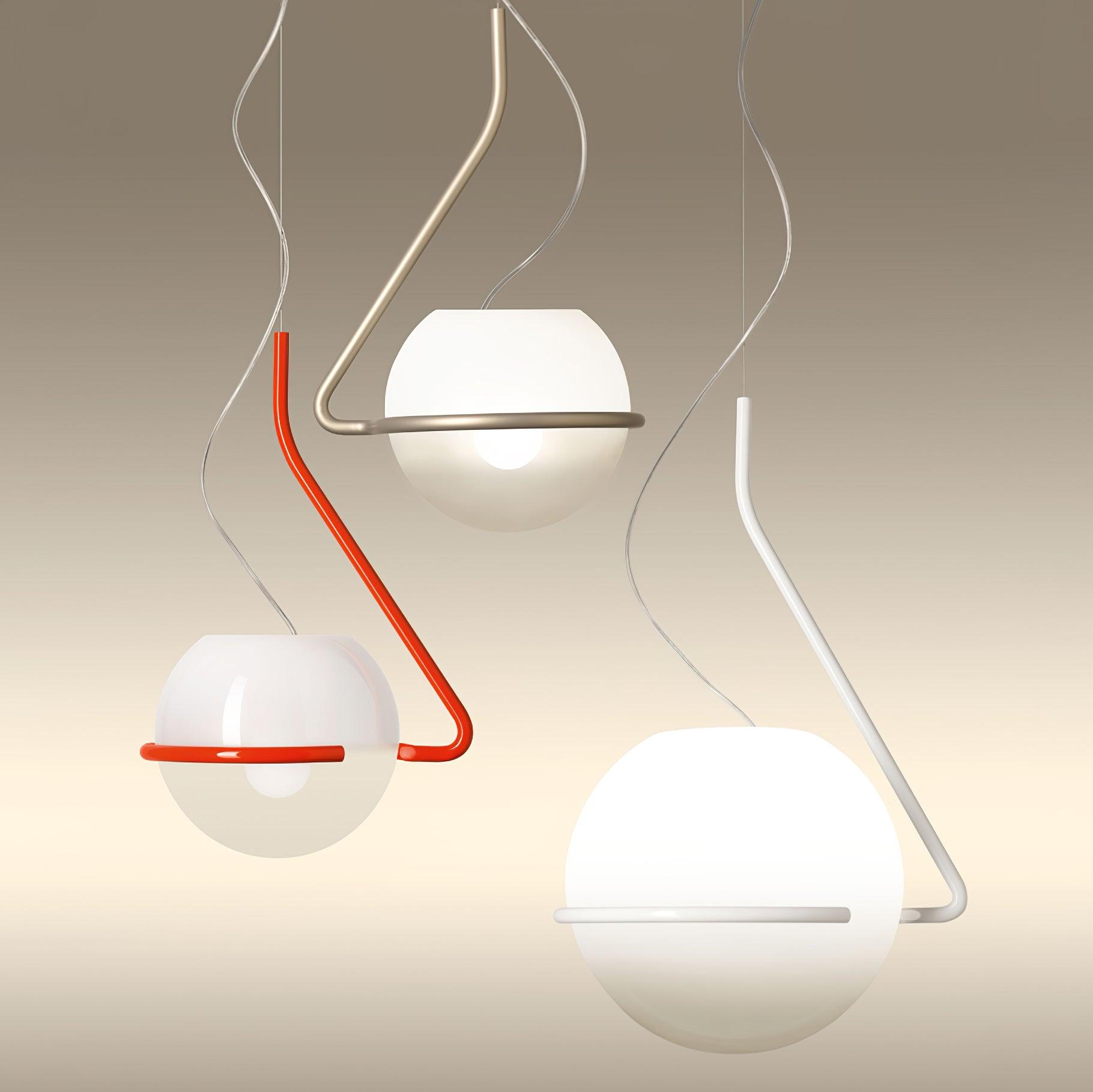 Tonda Modern Pendant Light - Sleek Glass Hanging Lamp for Kitchen Island, Dining Room & Bedroom Lighting - Dimmable LED Ceiling Fixture with Adjustable Height
