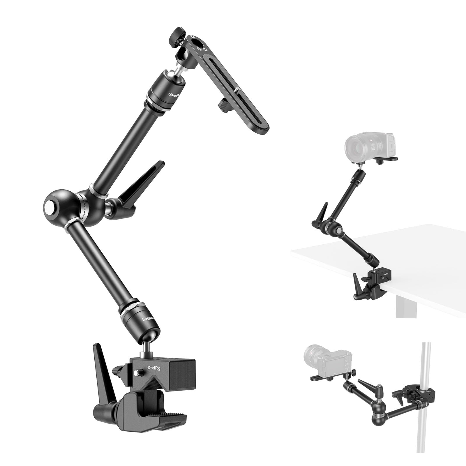 SmallRig Heavy Duty Friction Magic Arm with Super Clamp - Adjustable Camera Mount Stand for Overhead Shooting, Studio & Desk Setup | Perfect for DSLR Cameras, Ring Lights, Video Recording & Photography Workspace