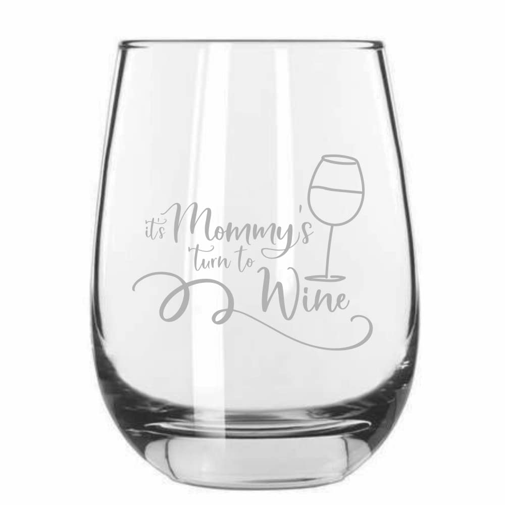 Personalized Stemless Wine Glass for Mom - 15.25oz Funny Wine Lover Gift with Etched Design - Perfect for Mother's Day, Birthday & Relaxing Me-Time Moments