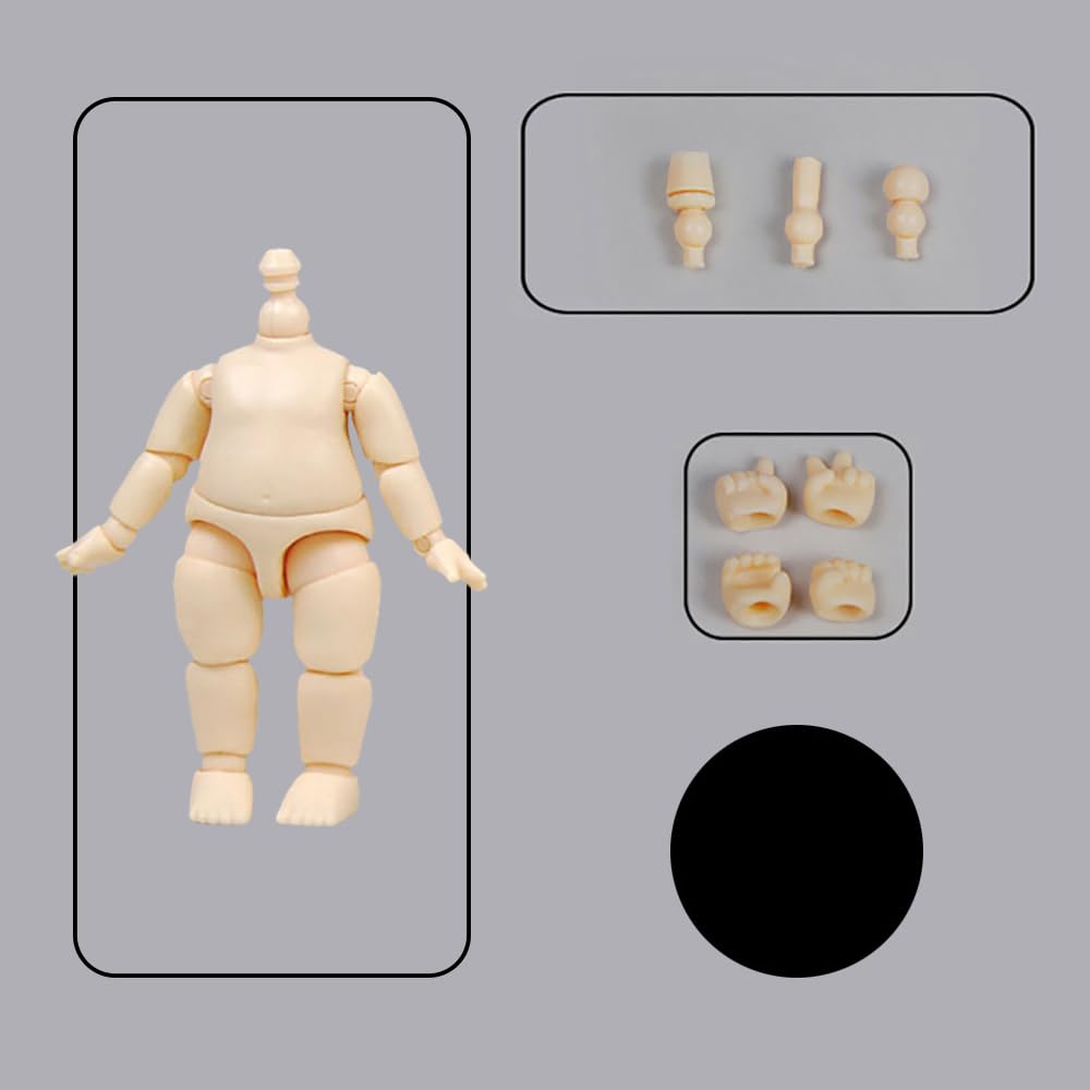 5.7cm Doll Body for GSC & STO 1/12 BJD Dolls - Small Cute Movable Spherical Joint Figure Body in Milky White - Perfect for Custom Doll Making, Miniature Photography and Anime Collectibles