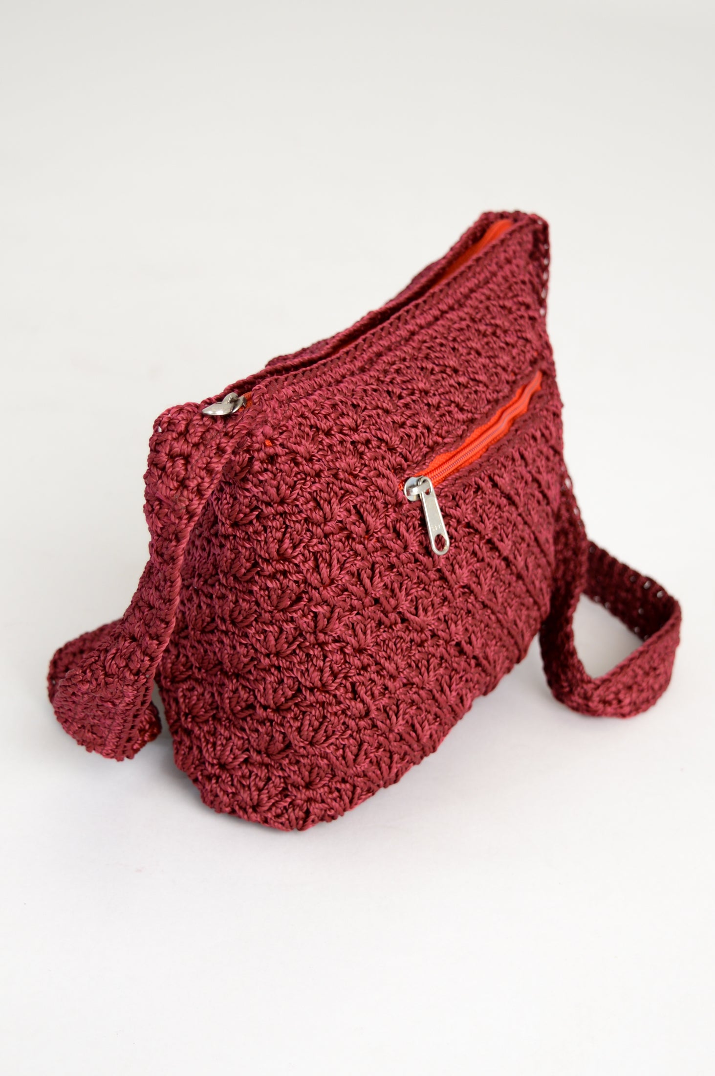 Handmade Crochet Medium Tote Bag in Red - Perfect for Beach, Shopping, and Everyday Use