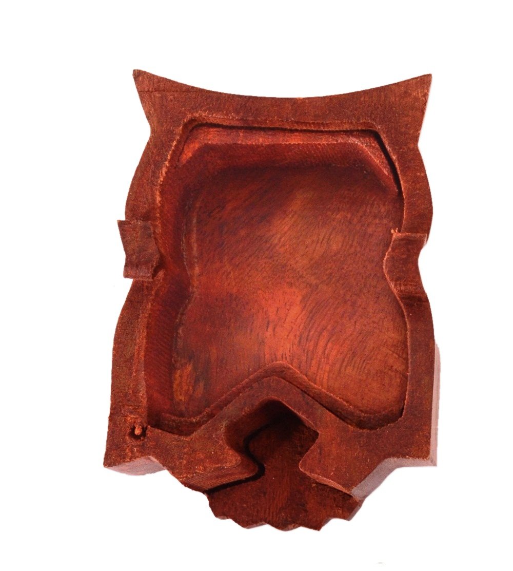 Purpledip Magic Wooden Puzzle Box 'Night Owl' - Handcrafted Mystery Keepsake Gift Box with Hidden Compartment | Brain Teaser Game for Adults & Teens | Perfect for Escape Room Enthusiasts & Puzzle Lovers