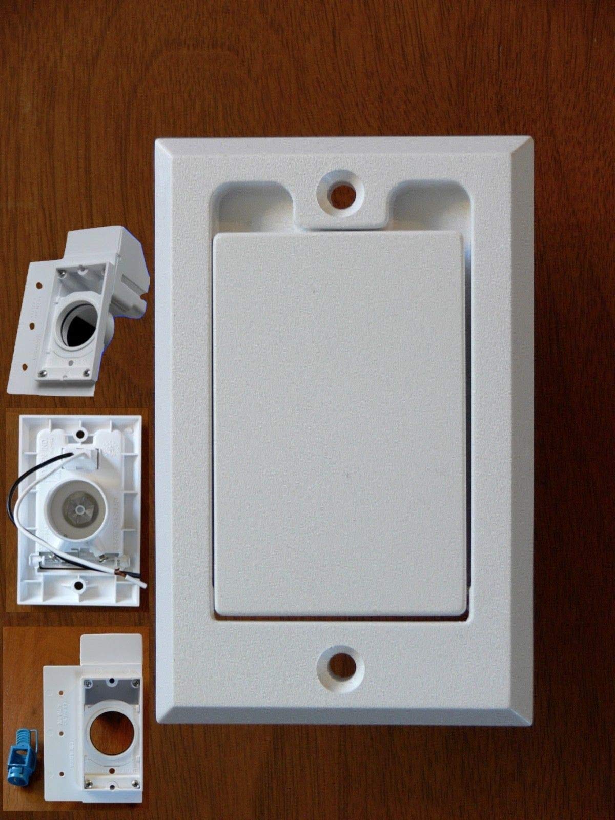 White Abutilon Standard Dual Voltage Direct Connect Central Vacuum Wall Valve Inlet - Perfect for Home Cleaning & Central Vacuum Systems