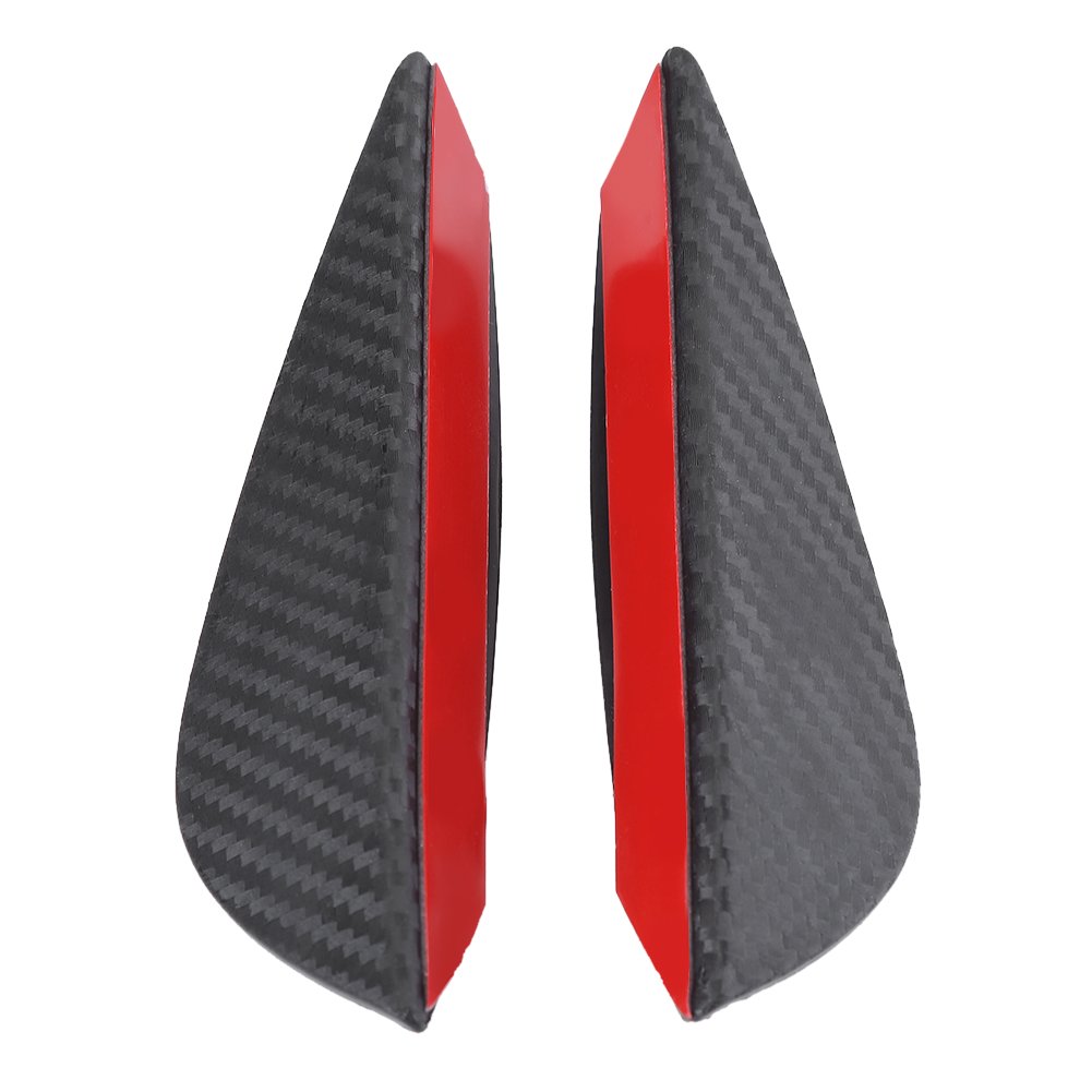 Universal ABS Carbon Fiber Front Bumper Lip Spoiler Kit - 4Pcs Car Bumper Fins & Canards Trim for Enhanced Aerodynamics - Perfect for Sports Cars, Tuner Vehicles & Performance Upgrades