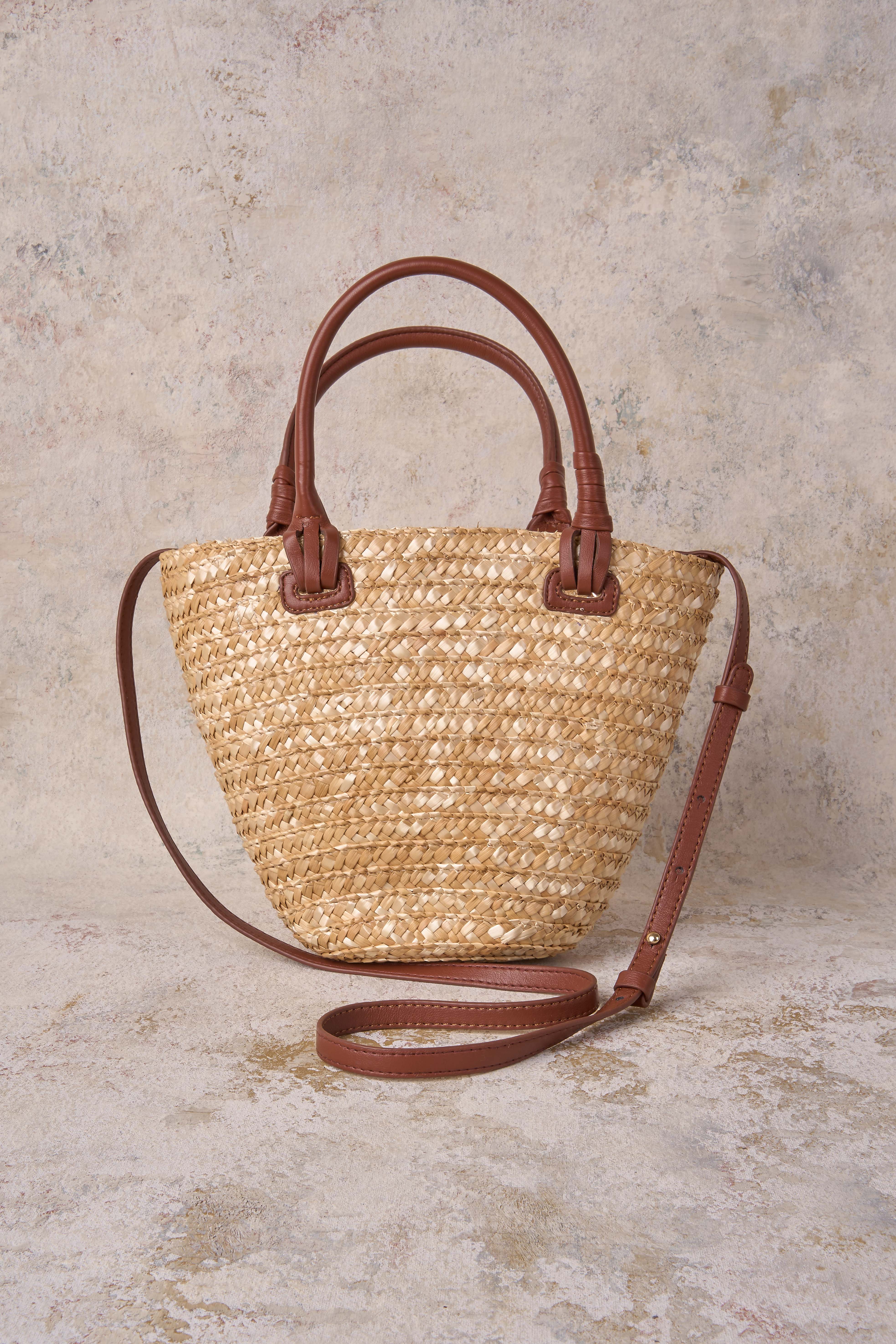 Stylish Petite Natural Woven Basket Bag - Perfect for Beach, Picnic, and Summer Outfits