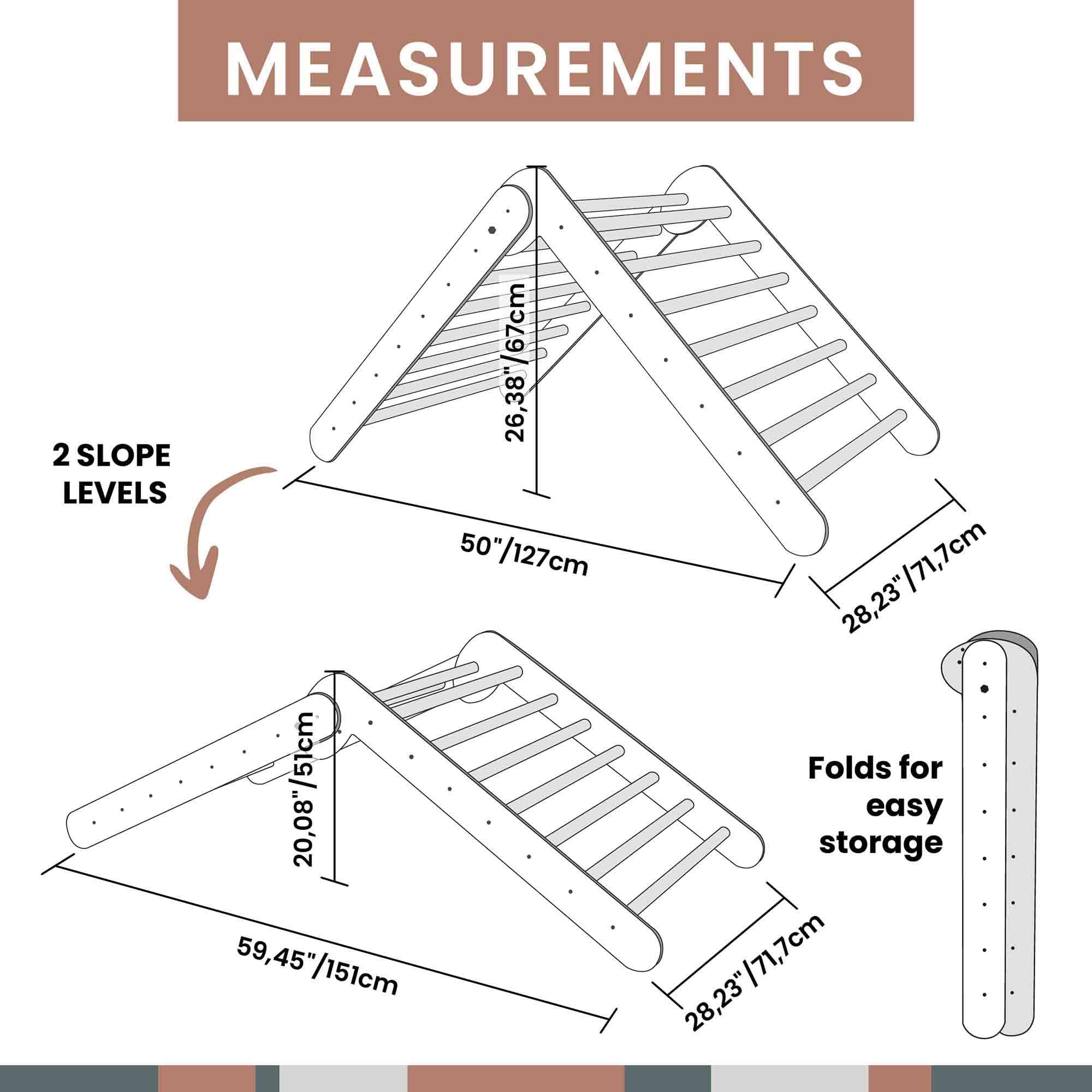 Waldorf Climbing Triangle - Montessori Wooden Climbing Ladder & Step Triangle for Kids - Indoor/Outdoor Play Gym for Toddler Physical Development