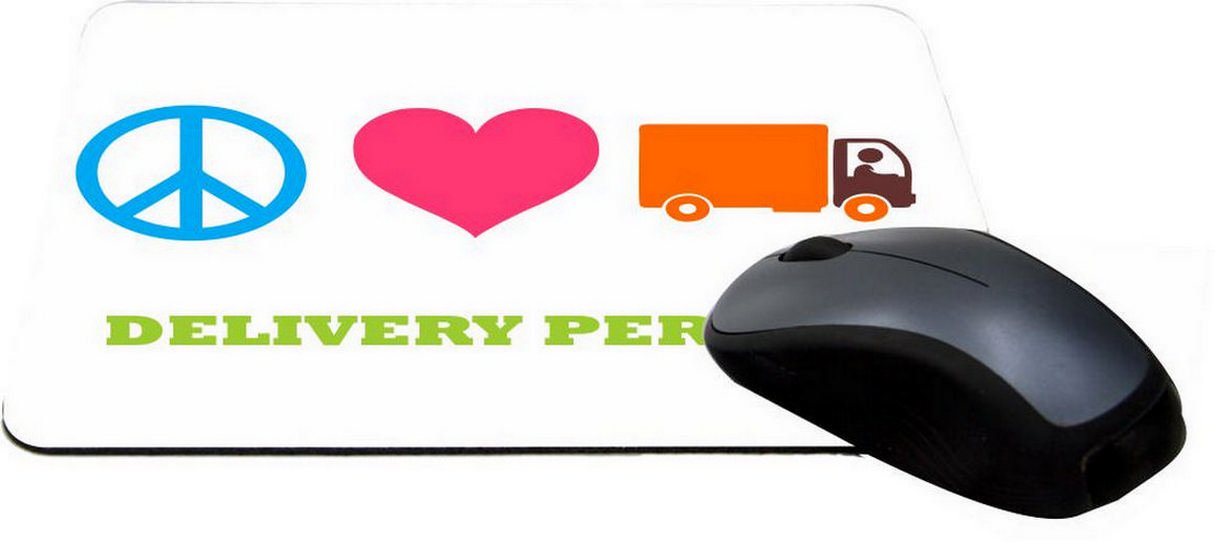 Peace Love Delivery Person Design Lightning Series Gaming Mouse Pad (MPSQ-RK-41519) - Premium Non-Slip Surface for PC, Laptop & Office Use