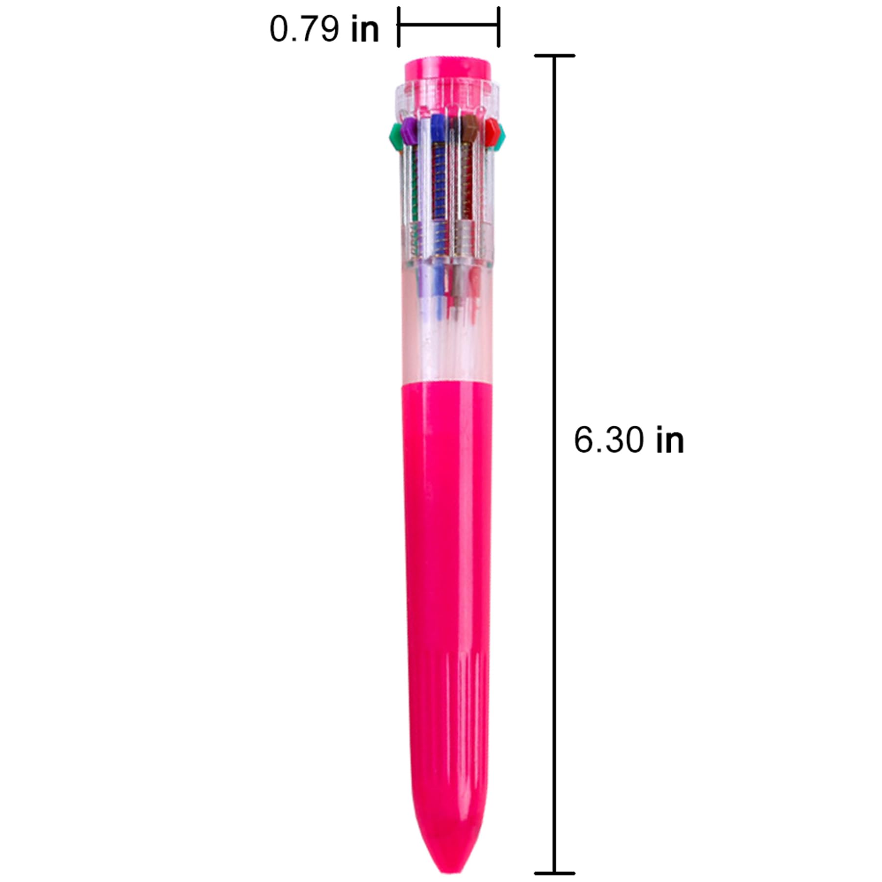 HeTaoCat 10-in-1 Multicolor Pens 3 Pack - 0.5mm Fine Point Retractable Ballpoint Pens with Transparent Barrel (10 Vibrant Colors) - Perfect for Office, School, Note Taking, Journaling & Art Projects