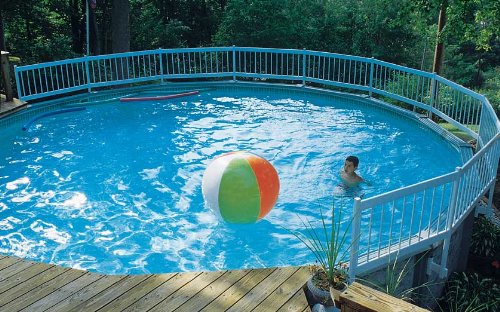 Vinyl Works 24-Inch White Economy Resin Above-Ground Pool Fence Base Kit A - 8 Sections | Durable Safety Barrier for Backyard Pools, Child & Pet Protection | Perfect for Residential Swimming Pool Areas