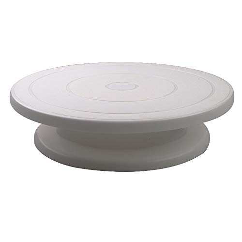Rotating Cake Stand - 12 Inch Plastic Cake Turntable for Decorating, Baking & DIY - Non-Slip Round Cake Plate with Scraper - Perfect for Birthday Cakes, Wedding Desserts & Kitchen Baking (Color: D)