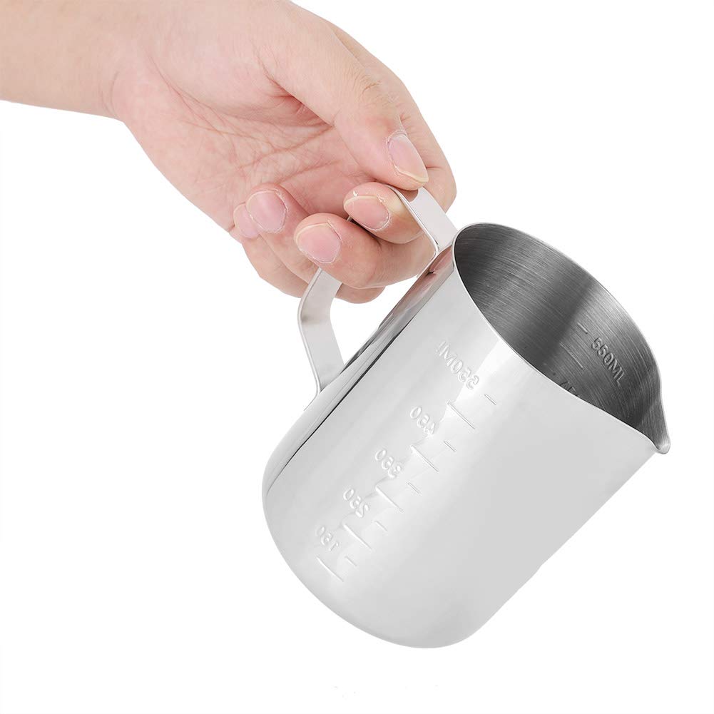 Premium Stainless Steel Milk Frothing Pitcher - Barista Grade Coffee Accessory for Latte, Cappuccino & Hot Chocolate - Durable, Comfortable Handle - Perfect for Cafes, Restaurants & Home Coffee Brewing
