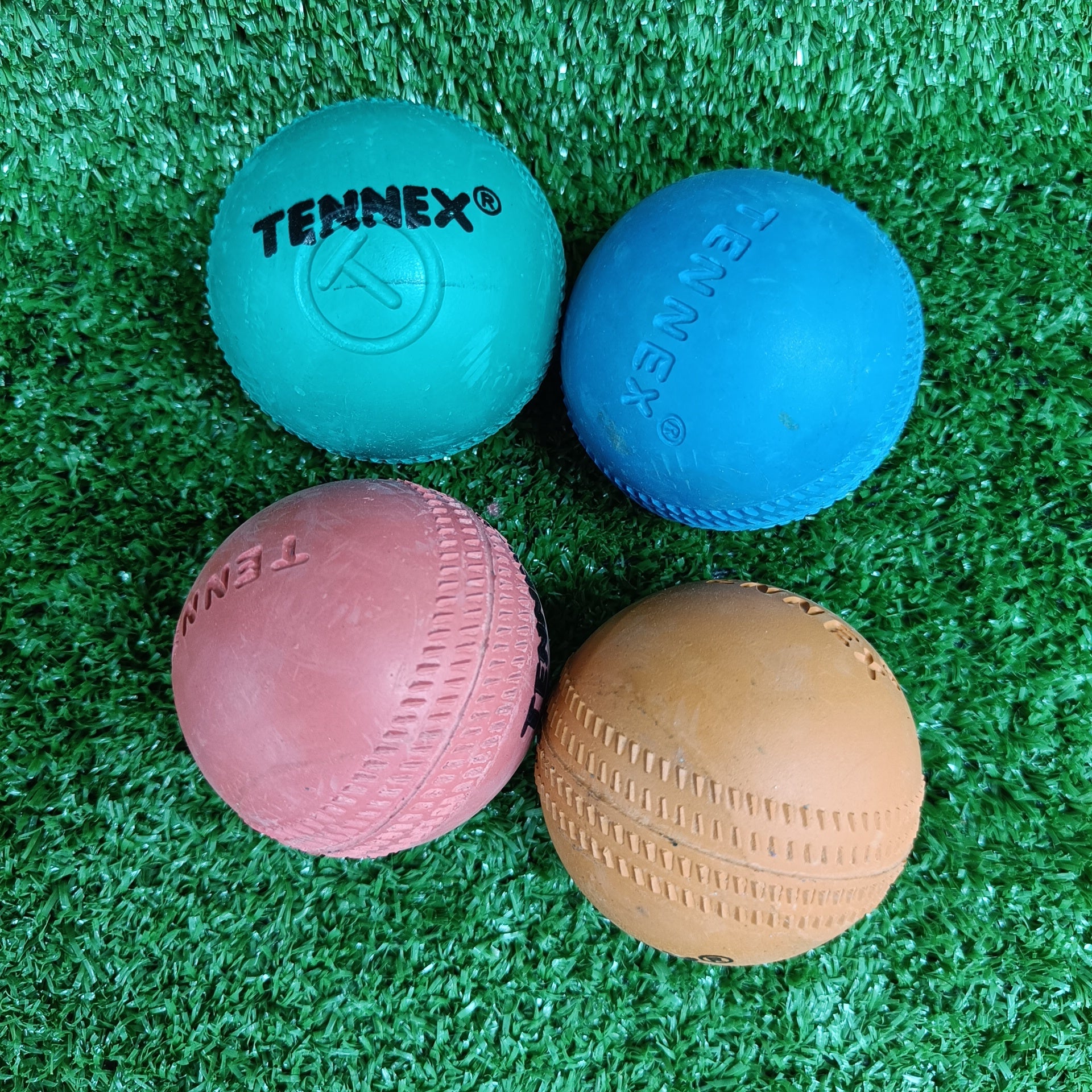 Premium Tennex Cricket Rubber Balls - Assorted Colors (Pack of 6) for Practice, Training & Outdoor Sports Games