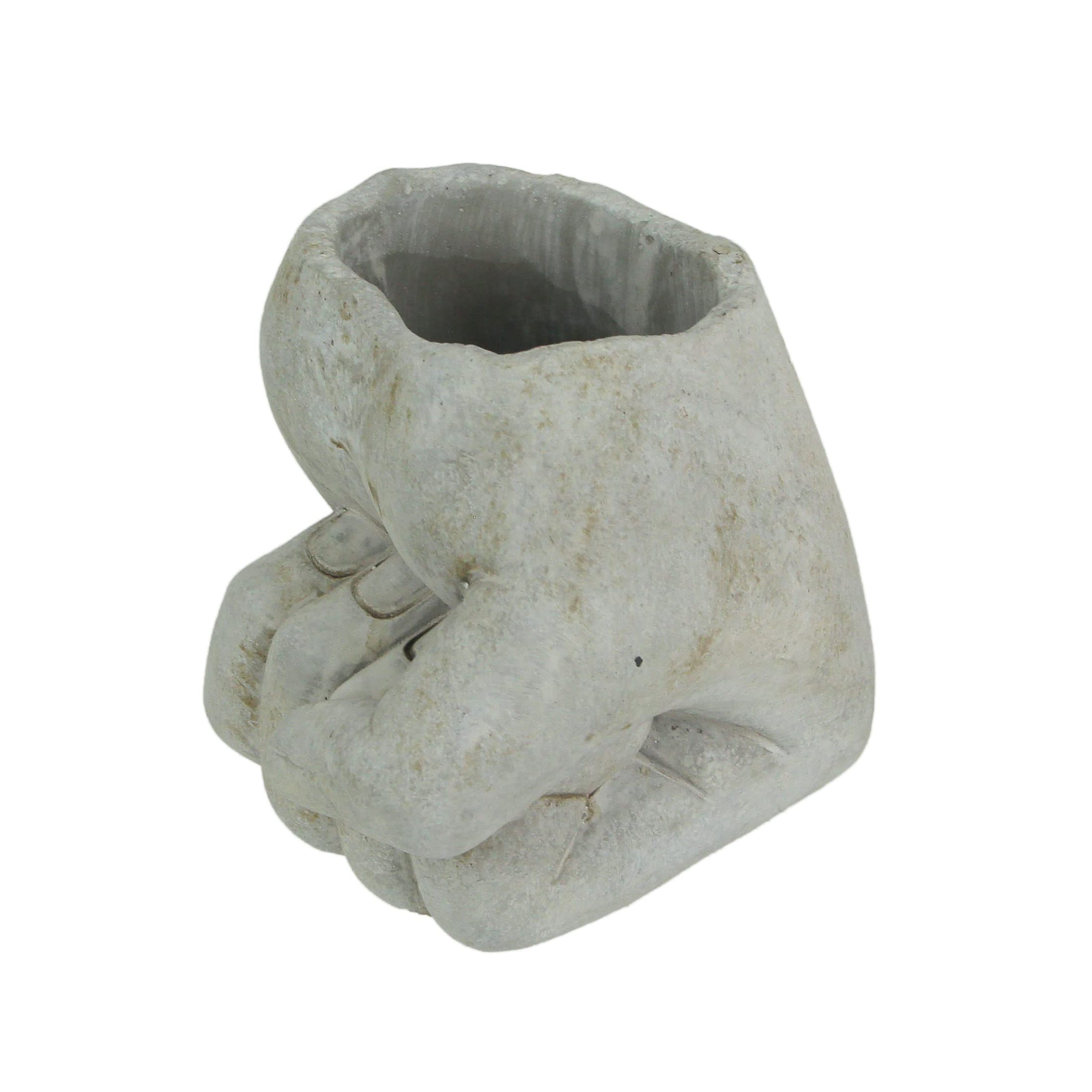 7 Inch Concrete Planter - Hand Fist Bump Design for Plants & Succulents | Unique Candle Holder | Perfect for Home Decor, Office Desk & Garden Centerpieces