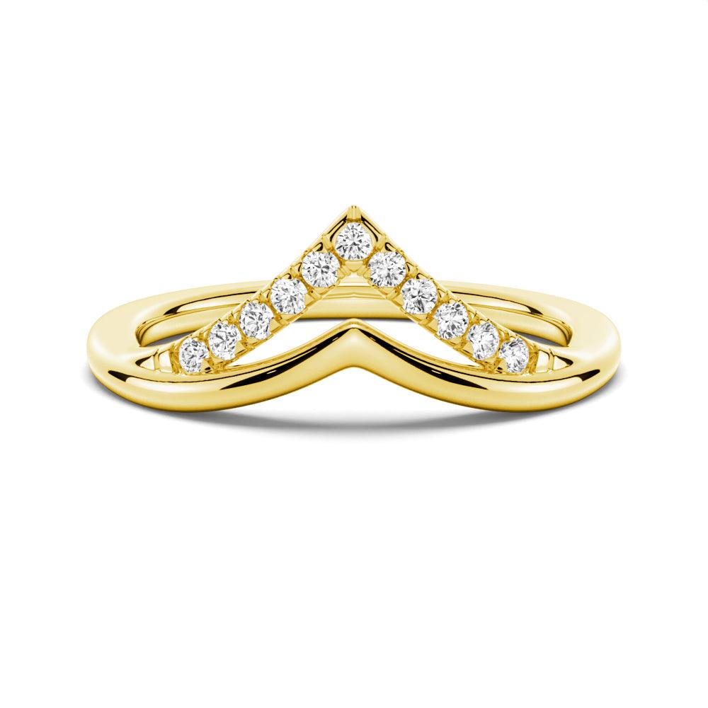 Exquisite Curved Double V Moissanite Wedding Ring for Women - Elegant Bridal Jewelry for Engagement & Anniversary Gifts