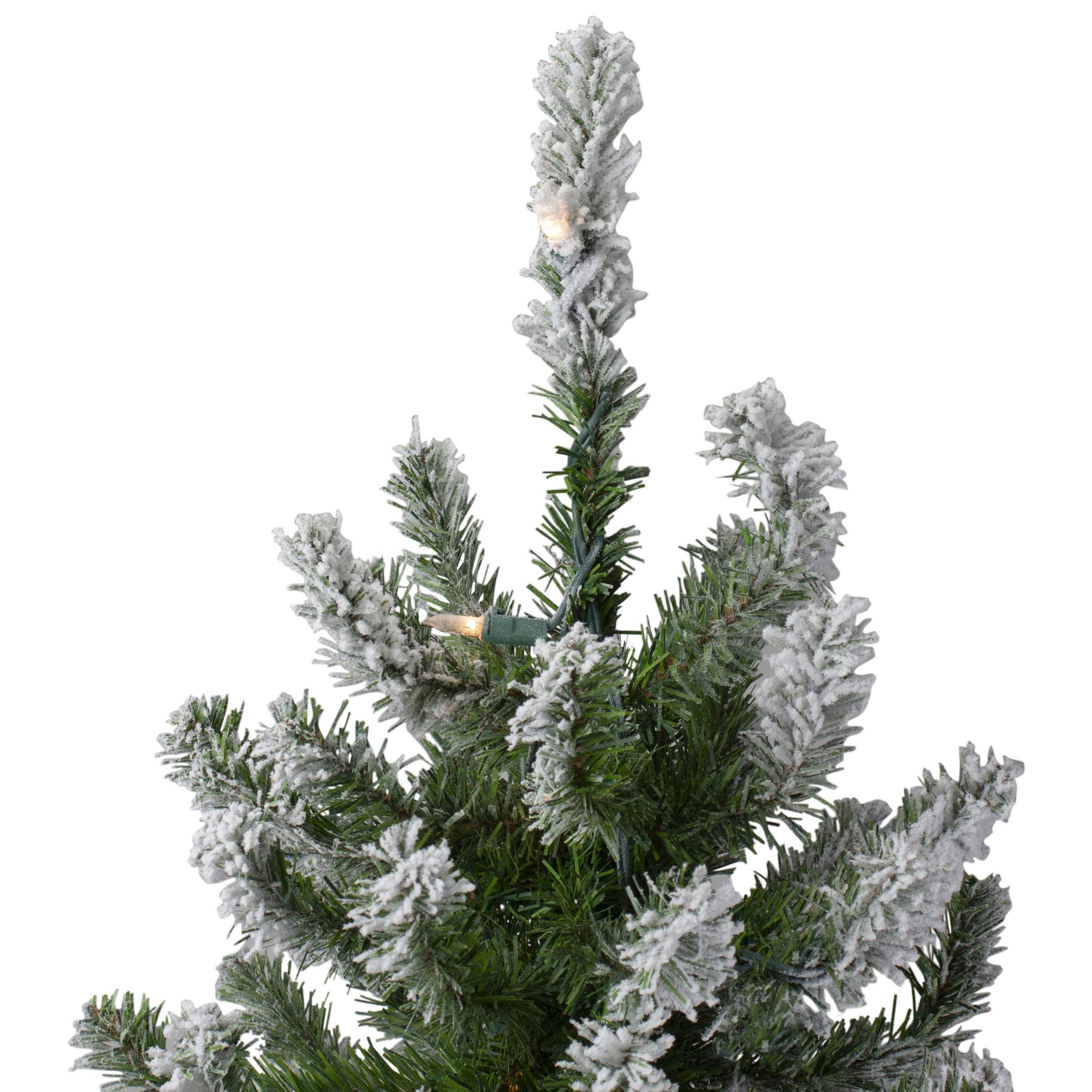 Northlight 4' Pre-Lit Flocked Alpine Artificial Christmas Tree with Clear Lights - Perfect for Small Spaces, Apartments & Holiday Decor