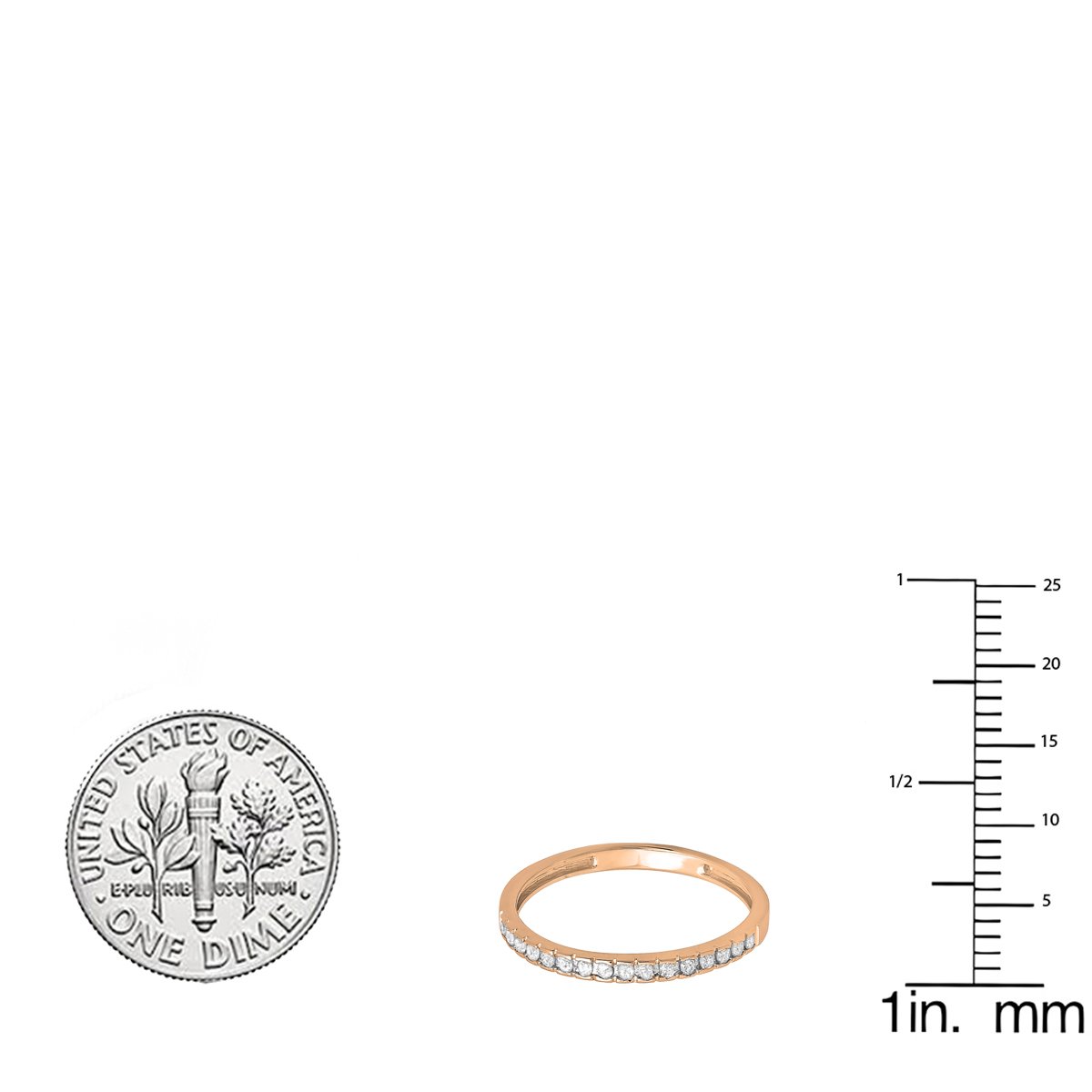 0.10 Cttw 10K Solid Gold Round Diamond Stackable Wedding Band for Women - Anniversary Gift, Bridal Jewelry, Stackable Ring Set for Everyday Wear & Special Occasions