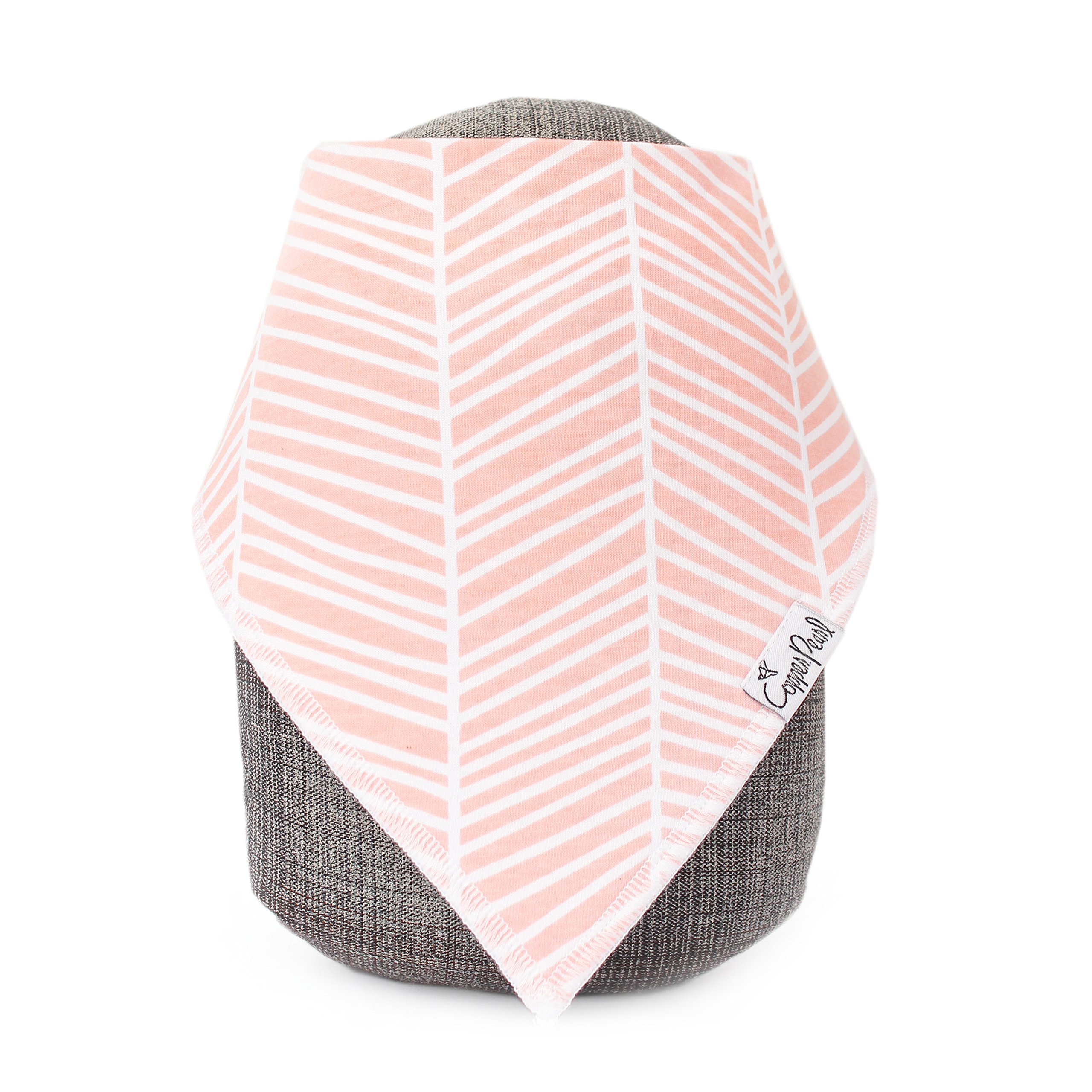 Copper Pearl Baby Bandana Drool Bibs - 4 Pack Soft Absorbent Bib Set for Girls, Blush Pink - Perfect for Teething, Drooling, and Messy Meals