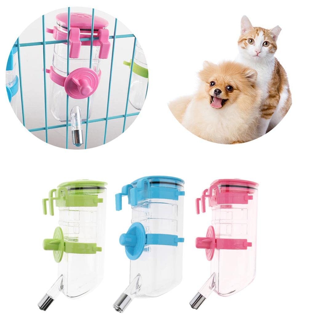 Adjustable Height Pet Water Bottle Dispenser for Dogs & Cats - SECRET DESIRE Pink Cage Accessory | Perfect for Crates, Kennels & Travel Use