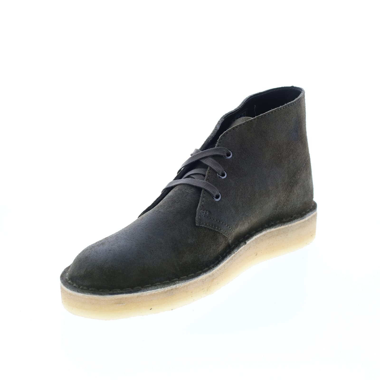 Clarks Men's Desert Coal Green Leather Desert Boots - Size 12 | Comfortable Casual Shoes for Outdoor Walking, Travel & Everyday Wear