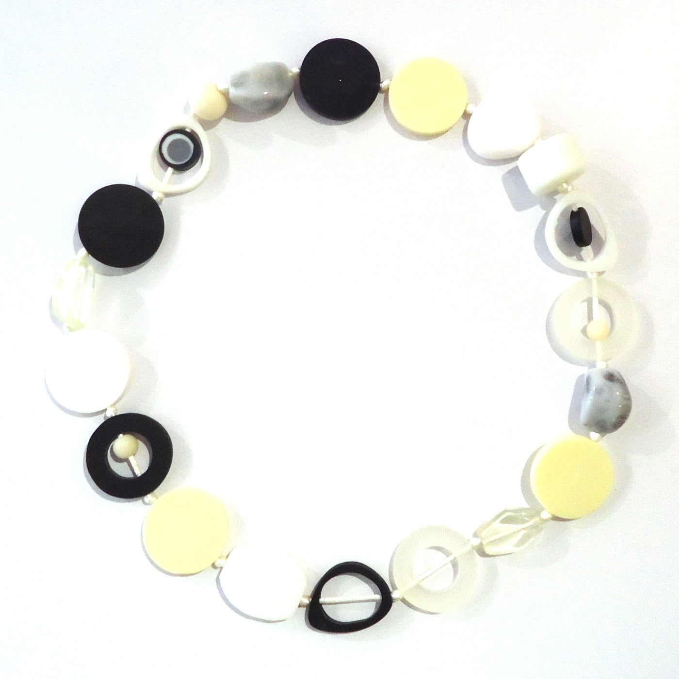 Handmade Resin Pendant Necklace for Women - Elegant Black & White Jewelry Gift for Birthday, Anniversary, Party & Everyday Wear