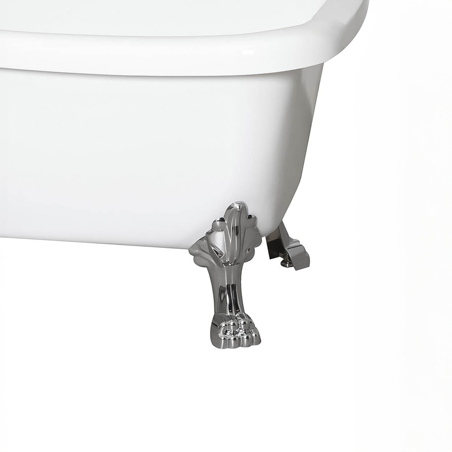 Dreamwerks 5.5 ft. Acrylic Claw Foot Oval Bathtub - Freestanding Soaking Tub for Luxury Bathroom & Spa Relaxation at Home