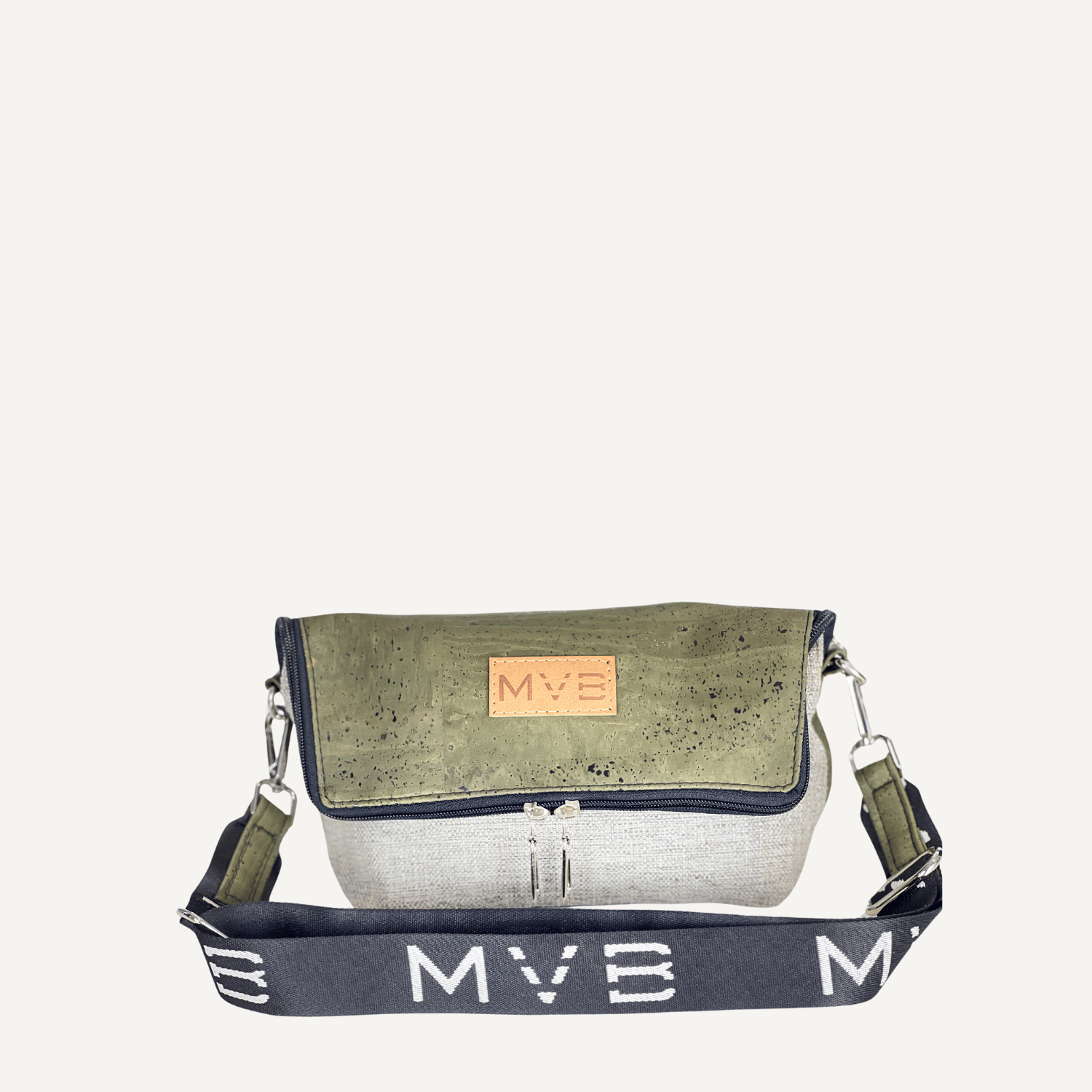 Vegan Crossbody Bag for Women - Summer Canvas & Cork Flop Bag | Soft Earth Tone | Perfect for Beach, Travel & Everyday Use