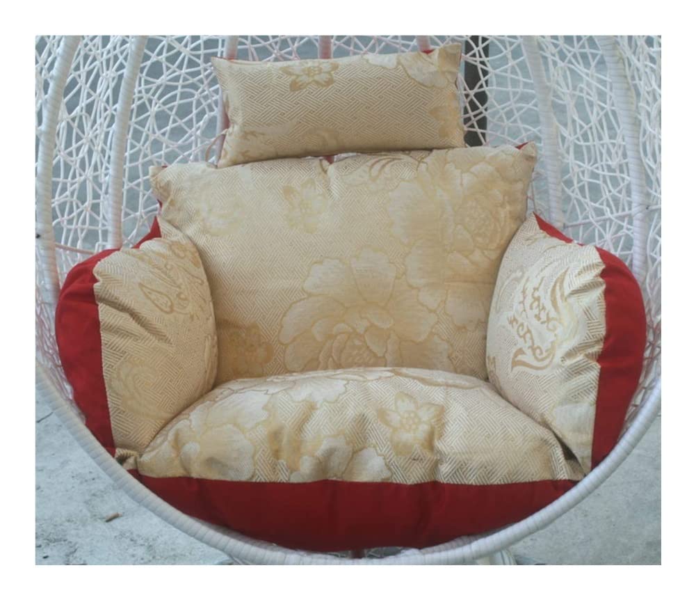 FEXMOS Reversible Hammock Swing Chair Cushion - Wicker Hanging Egg Rattan Chair Pad for Outdoor, Patio, Balcony, Garden - Comfortable & Durable (Red) - Perfect for Relaxing, Lounging & Sunbathing