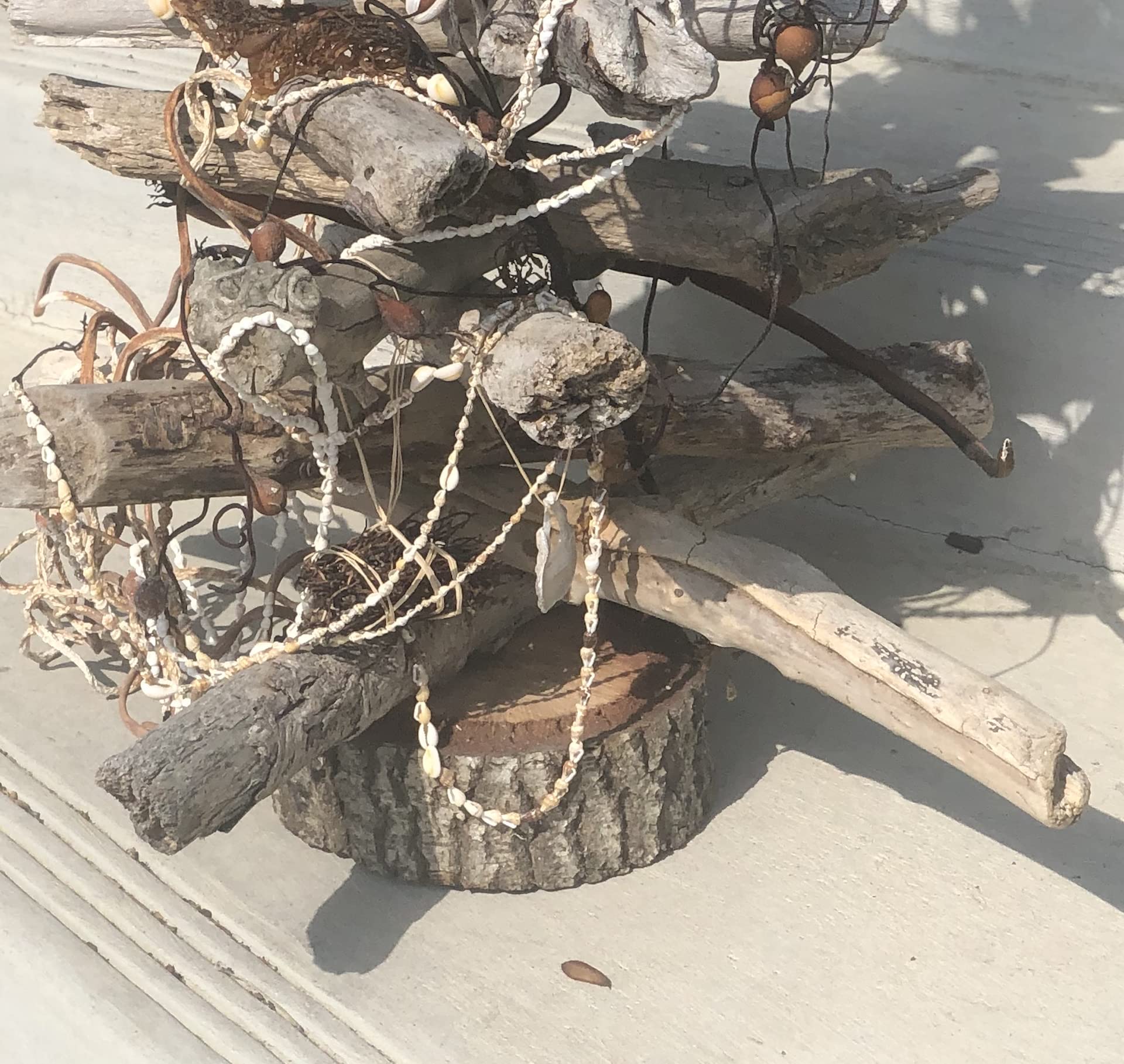 Handmade Beach Christmas Tree with Seashells & Natural Wood - Coastal Holiday Decor for Home, Office, or Beach House - Perfect Ocean-Themed Xmas Ornament & Unique Gift Idea