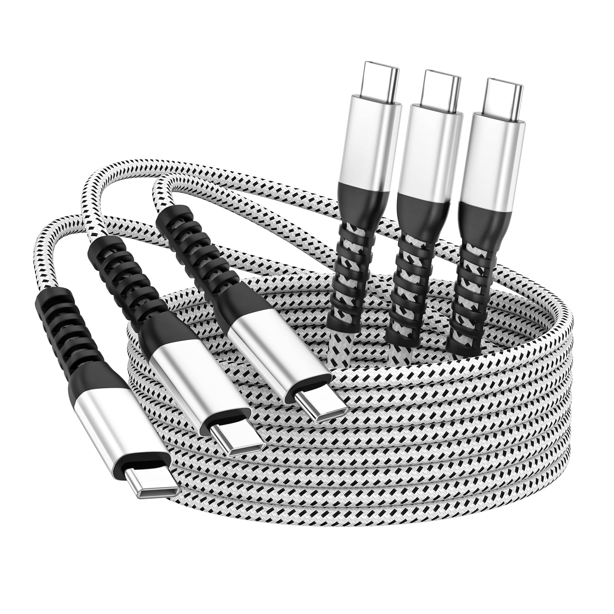 USB C to USB C Cable 3 Pack 6ft - 60W Fast Charging Cord for iPhone 16/15 Pro Max Plus, MacBook Air/Pro, iPad Pro 12.9/11, Samsung Galaxy S23/22/21 - Perfect for Home, Office & Travel Charging