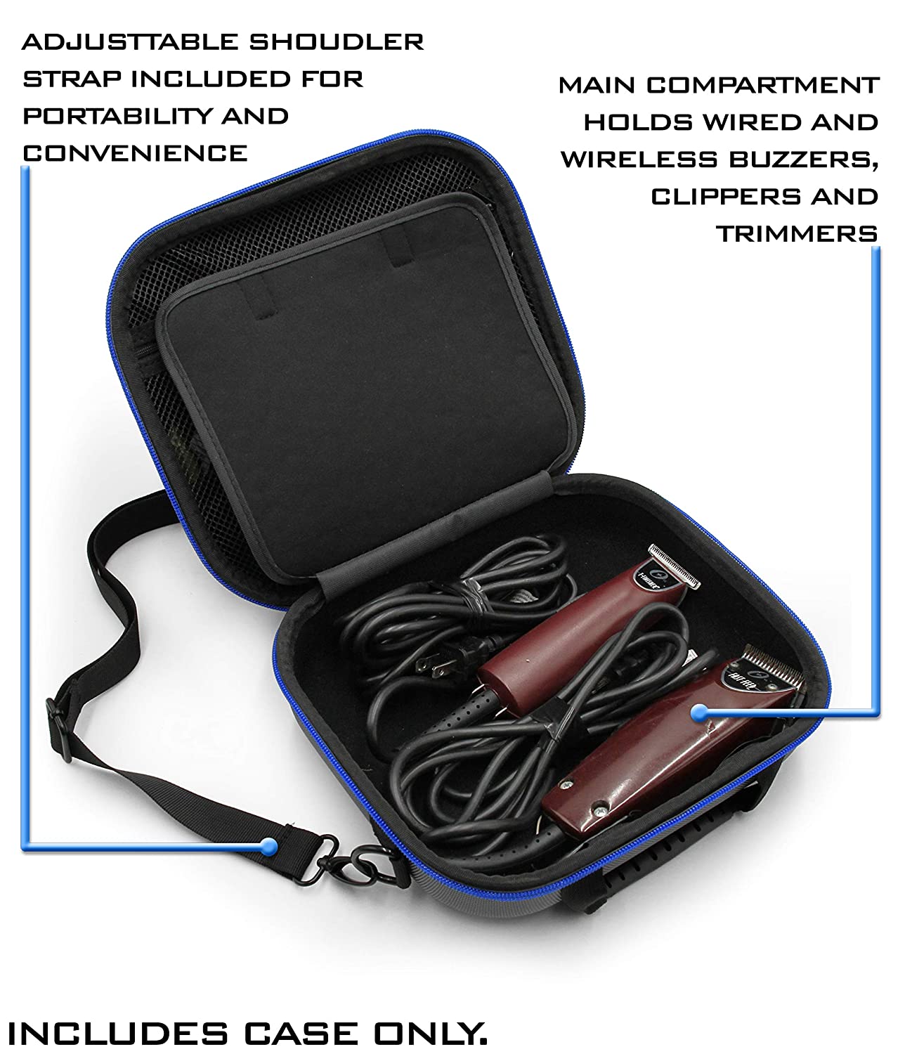 CASEMATIX Professional Barber Case for Hair Clippers, Trimmers & Styling Tools - Durable Storage & Travel Organizer for Hairdressing Equipment | Perfect for Salon, Home & Mobile Barbers