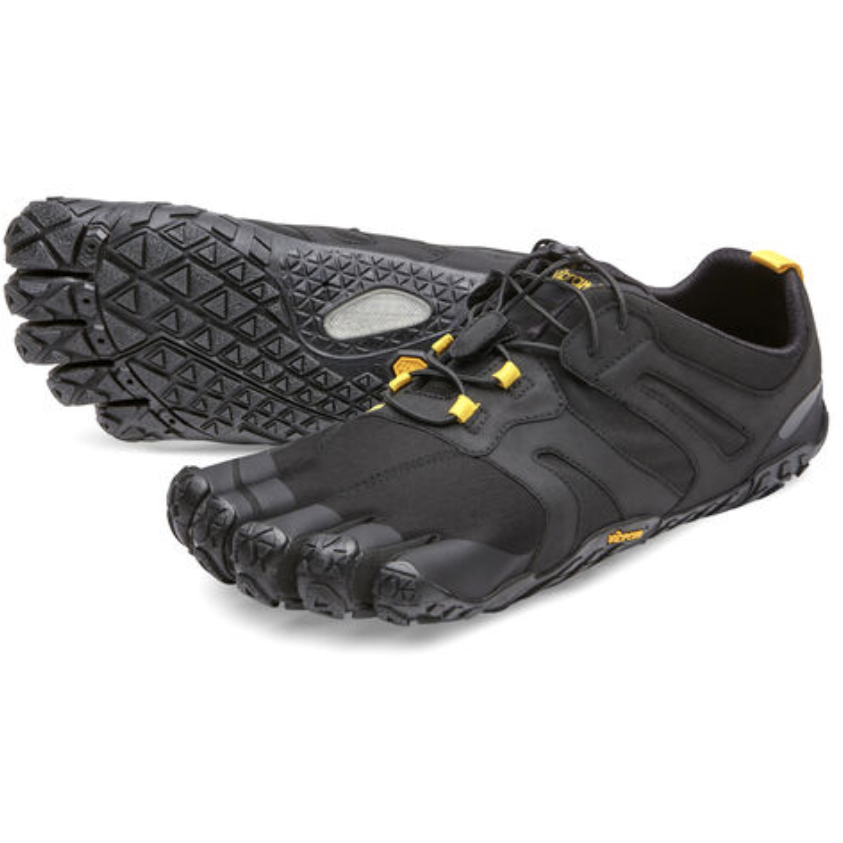 Vibram Men's V Trail 2.0 Trail Running Shoes - Black & Yellow | Lightweight Hiking Boots for Outdoor Adventures & Mountain Trekking