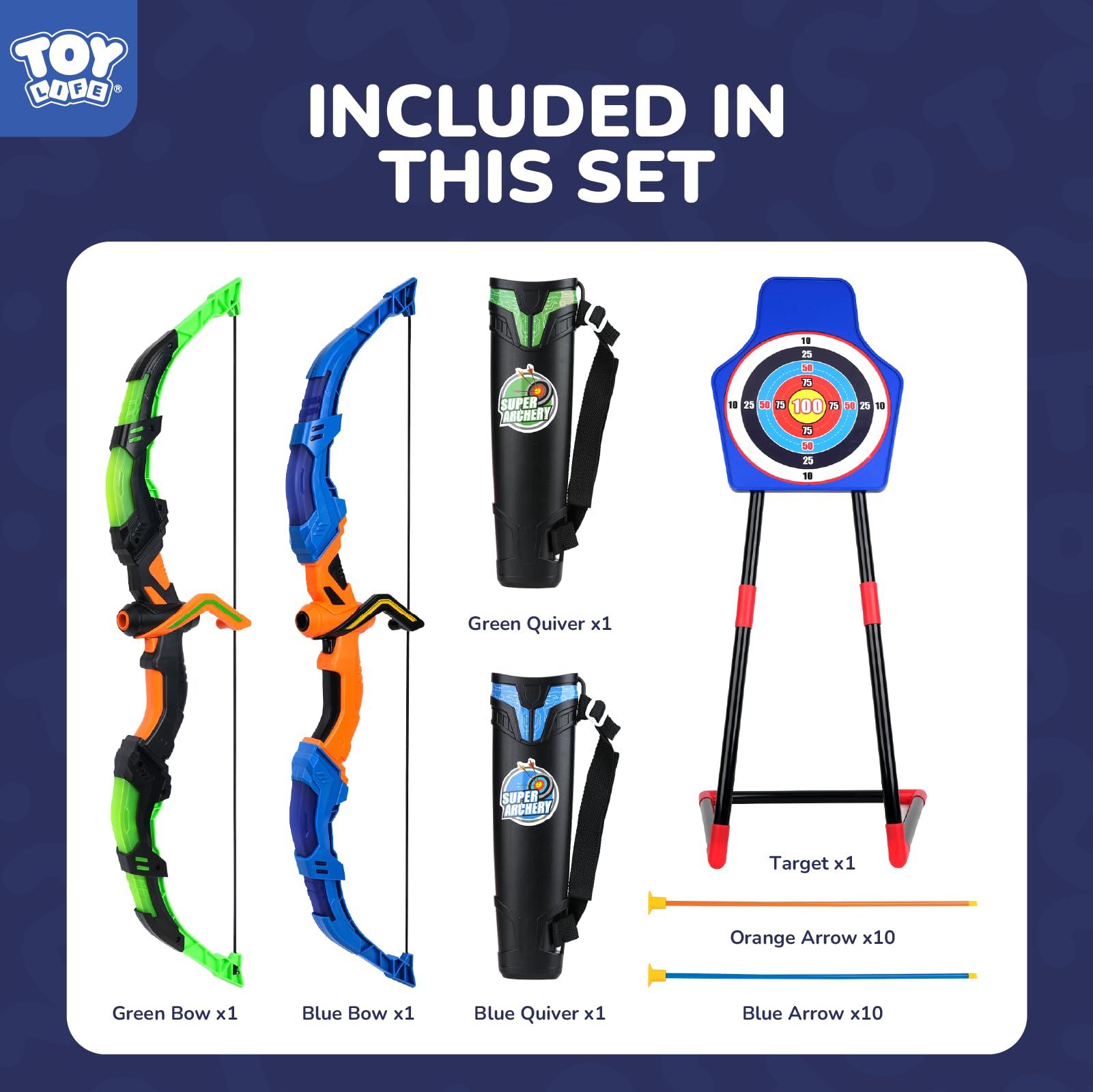 TOY Life LED Bow and Arrow Set for Kids Ages 4-12 - Outdoor Archery Game Toy with Light Up Arrows | Perfect Birthday Gift for Boys & Girls | Backyard Fun, Camping Activities & Outdoor Play