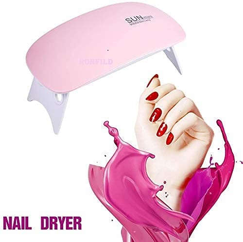 TWIREY Portable LED UV Nail Polish Dryer with USB - Fast Curing Lamp for Gel & Acrylic Nails, Compact Design for Home & Salon Use (White/Pink) | Perfect for Manicures, Pedicures & Nail Art DIY Projects