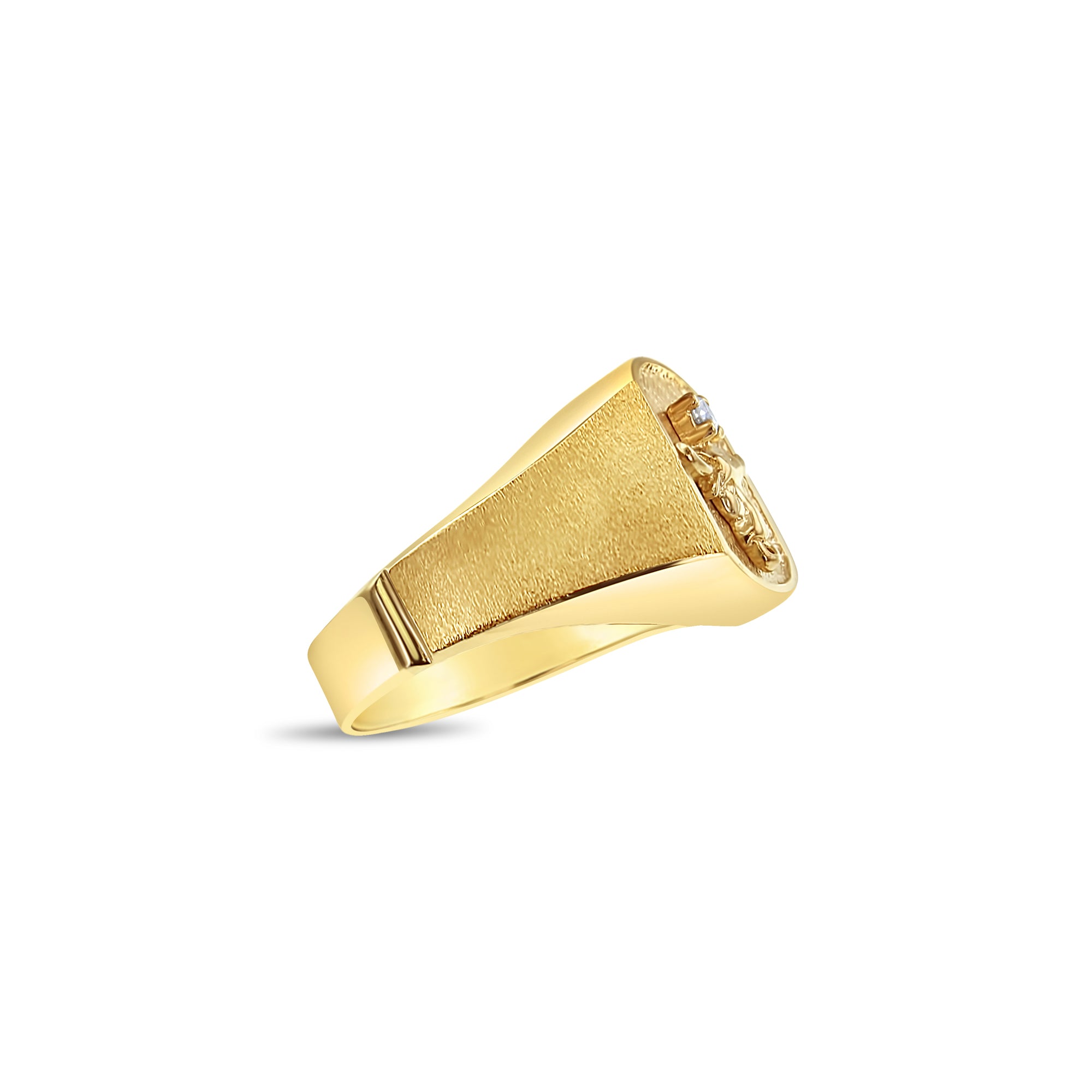 Longhorn Diamond Ring with Brushed Satin Finish - Elegant Western Jewelry for Women | Perfect for Cowgirl Fashion, Texas-Themed Events & Western Weddings