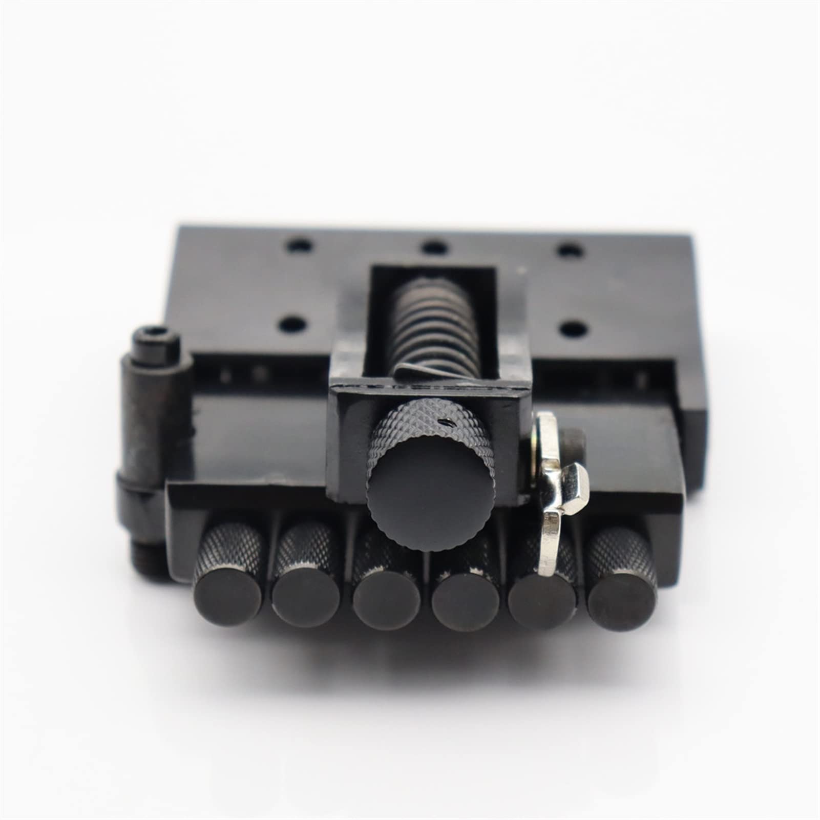 6 String Headless Guitar Bridge Tailpiece with Roller Saddle - Black Guitar Hardware Replacement Part for Professional Musicians & DIY Guitar Builders | Perfect for Electric Guitar Upgrades & Custom Builds
