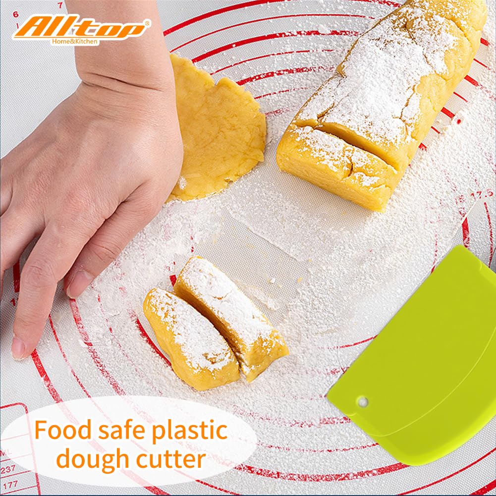 ALLTOP Hard Bench Scraper - Premium Dough Cutter & Bread Baking Tool for Home Bakers, Ergonomic Plastic Bowl Scraper for Kneading, Mixing & Cleaning - Perfect for Bread Making, Pastry Prep & Kitchen Organization