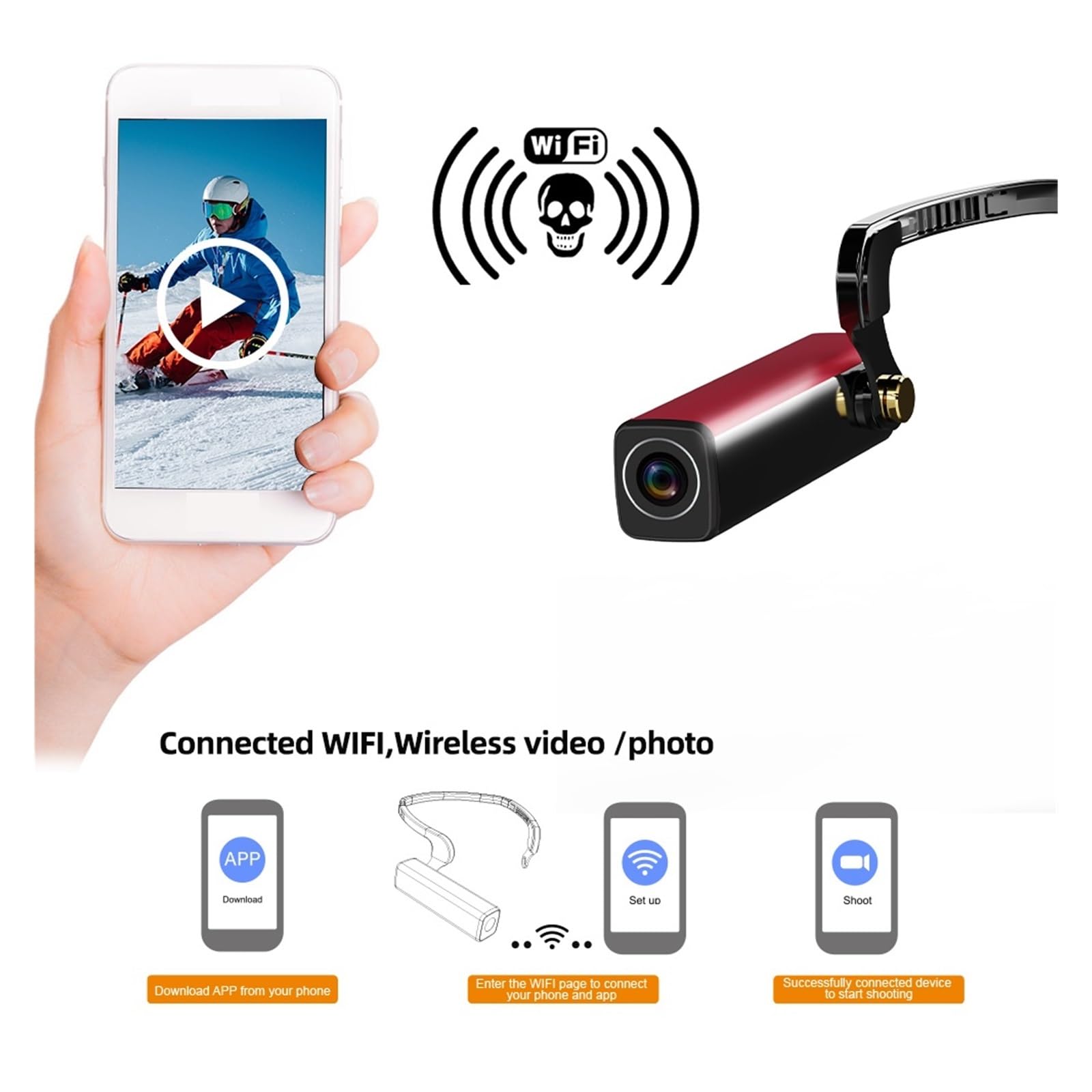 MZZYG 4K WiFi Action Camera - Waterproof Sports Camcorder for Vlogging, Travel & Adventure (Includes 32GB TF Card) | Perfect for Outdoor Activities, Cycling, Skiing & Underwater Recording