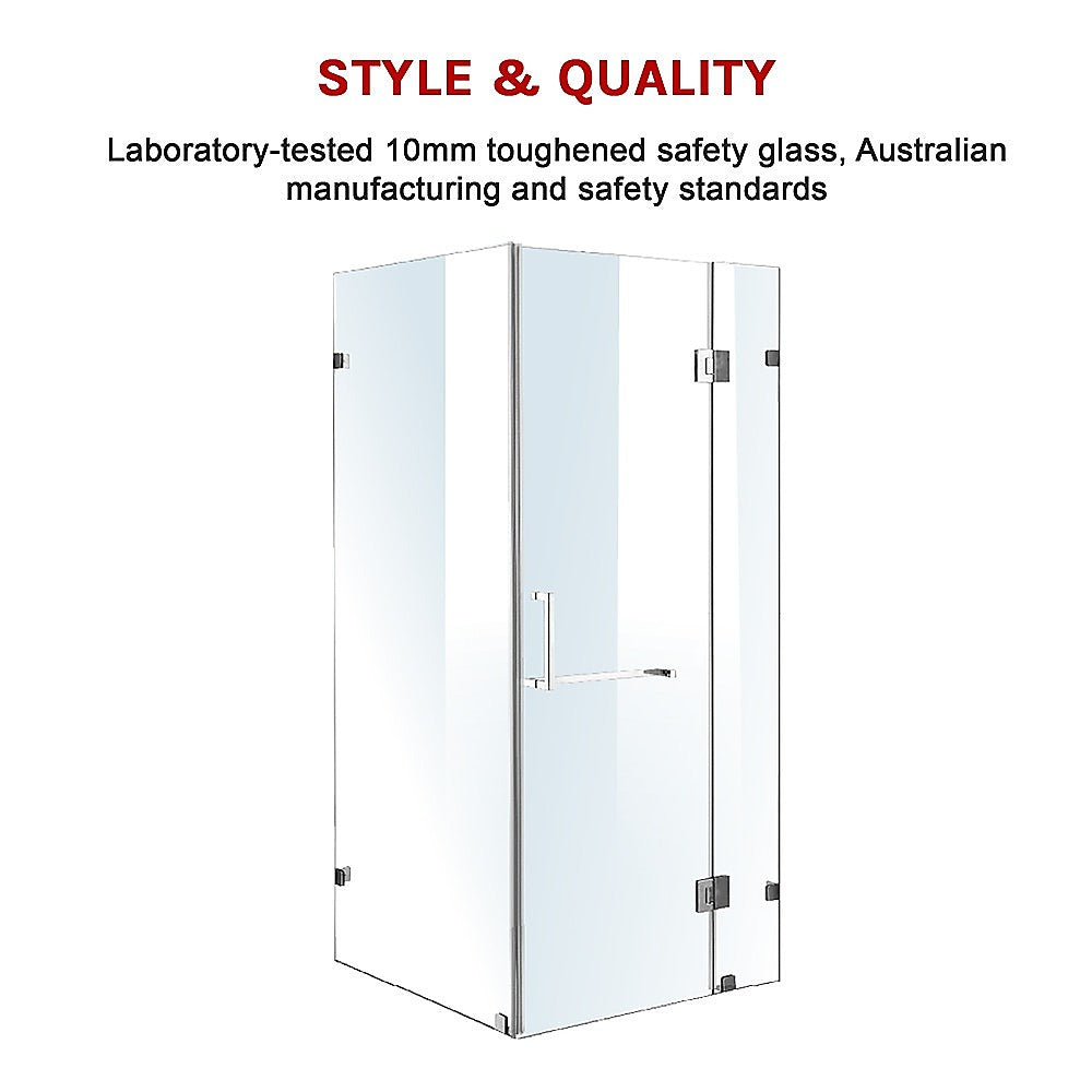 Frameless 10mm Glass Shower Screen 1000 x 800mm - Modern Bathroom Enclosure by Della Francesca | Perfect for Walk-in Showers, Bathroom Renovations & Spa-Style Bathrooms