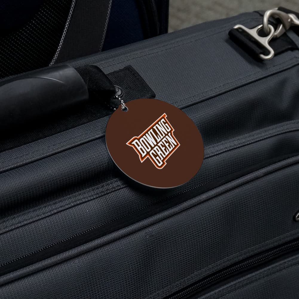 Bowling Green University Logo Round Luggage ID Tag - Durable Suitcase Name Tag for Carry-On Bags - Perfect for Travel, College Students & Alumni Identification