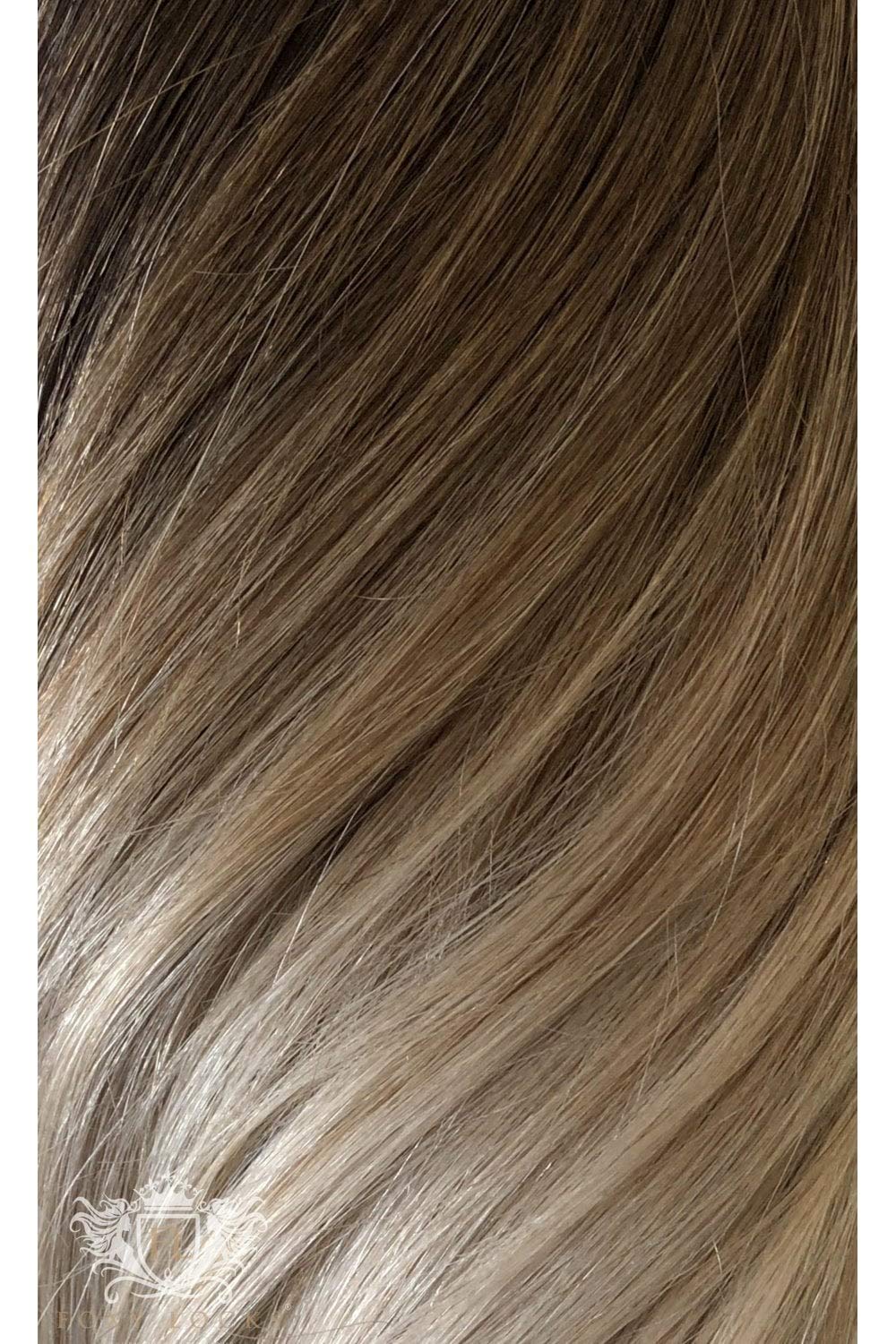 Foxy Locks Vanilla Frappe Clip-In Hair Extensions 12/16/22/26 Inch - 180g Remy Human Hair Ponytail Wrap for Volume & Length - Perfect for Parties, Weddings & Everyday Styling