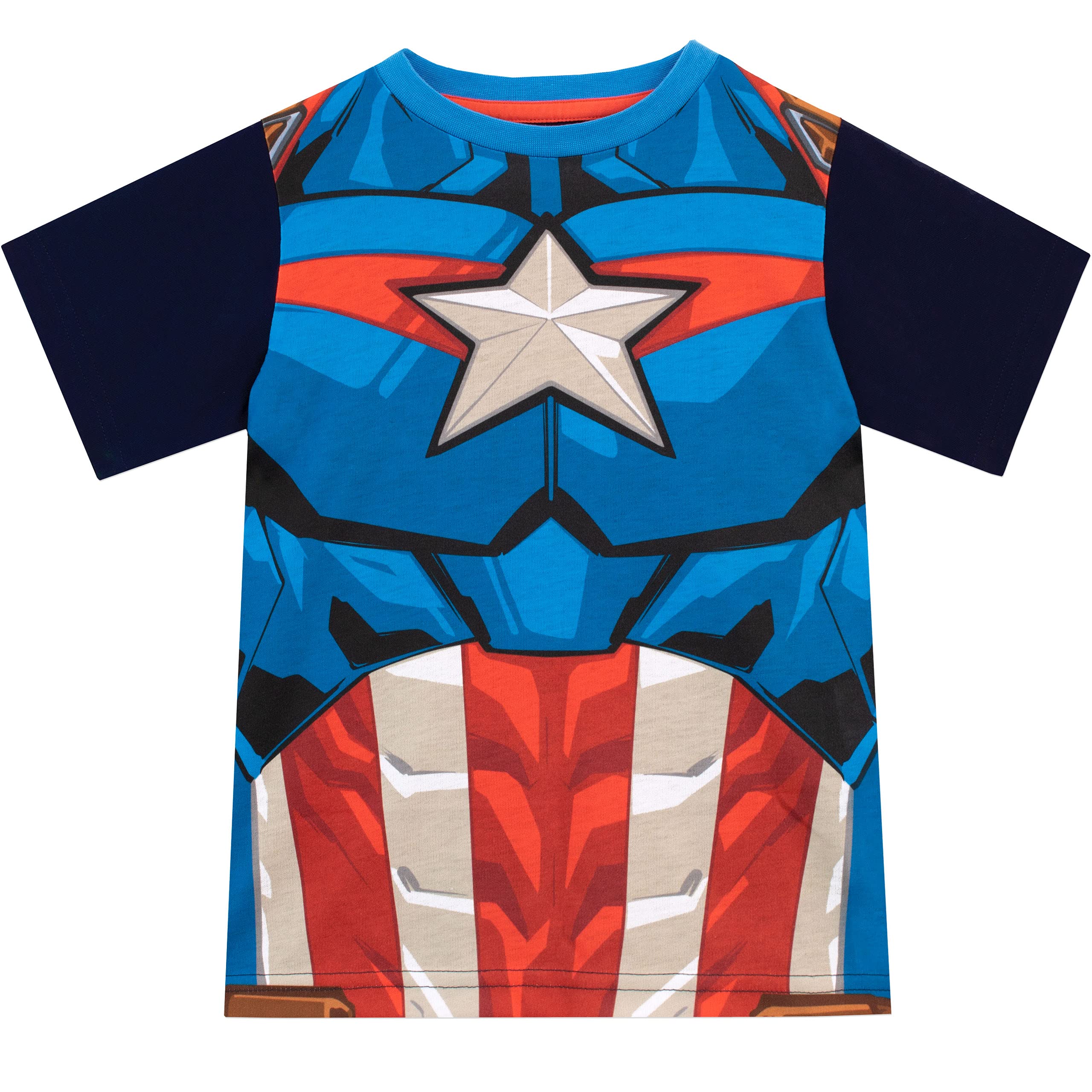 Marvel Captain America Boys' Short Sleeve Pajama Set - Superhero Sleepwear for Kids - Perfect for Bedtime, Sleepovers & Comic-Themed Parties