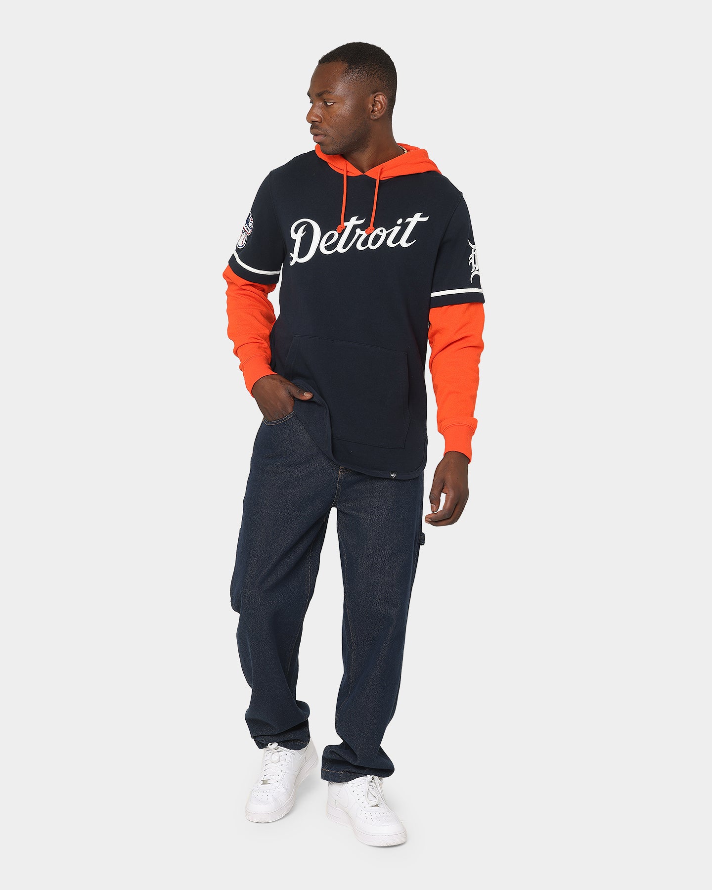 47 Brand Detroit Tigers Shortstop Hoodie - Navy Blue Pullover Sweatshirt for Men | Baseball Fan Apparel | Perfect for Game Day & Casual Wear